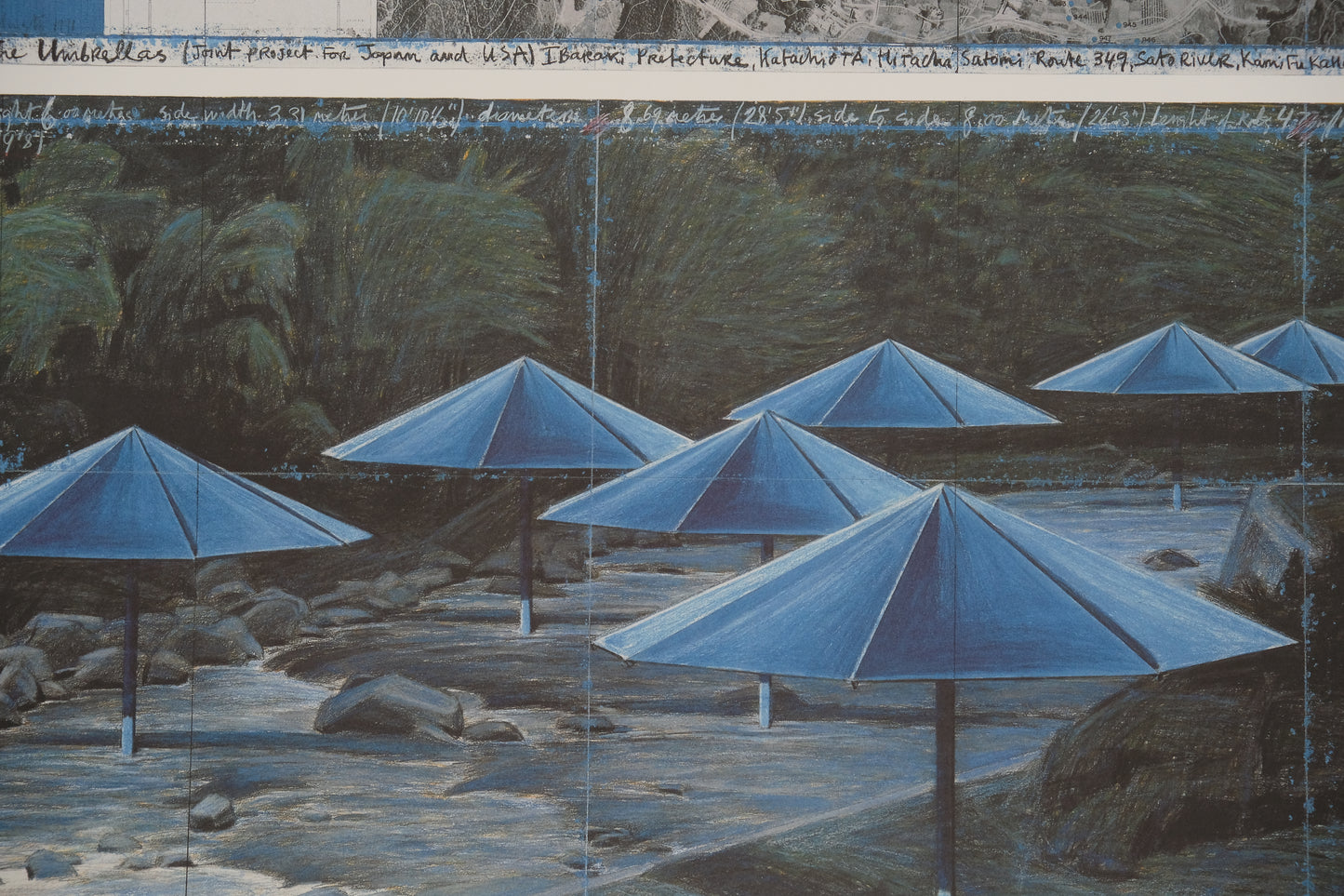 CHRISTO : The umbrellas blue - Affiche originale