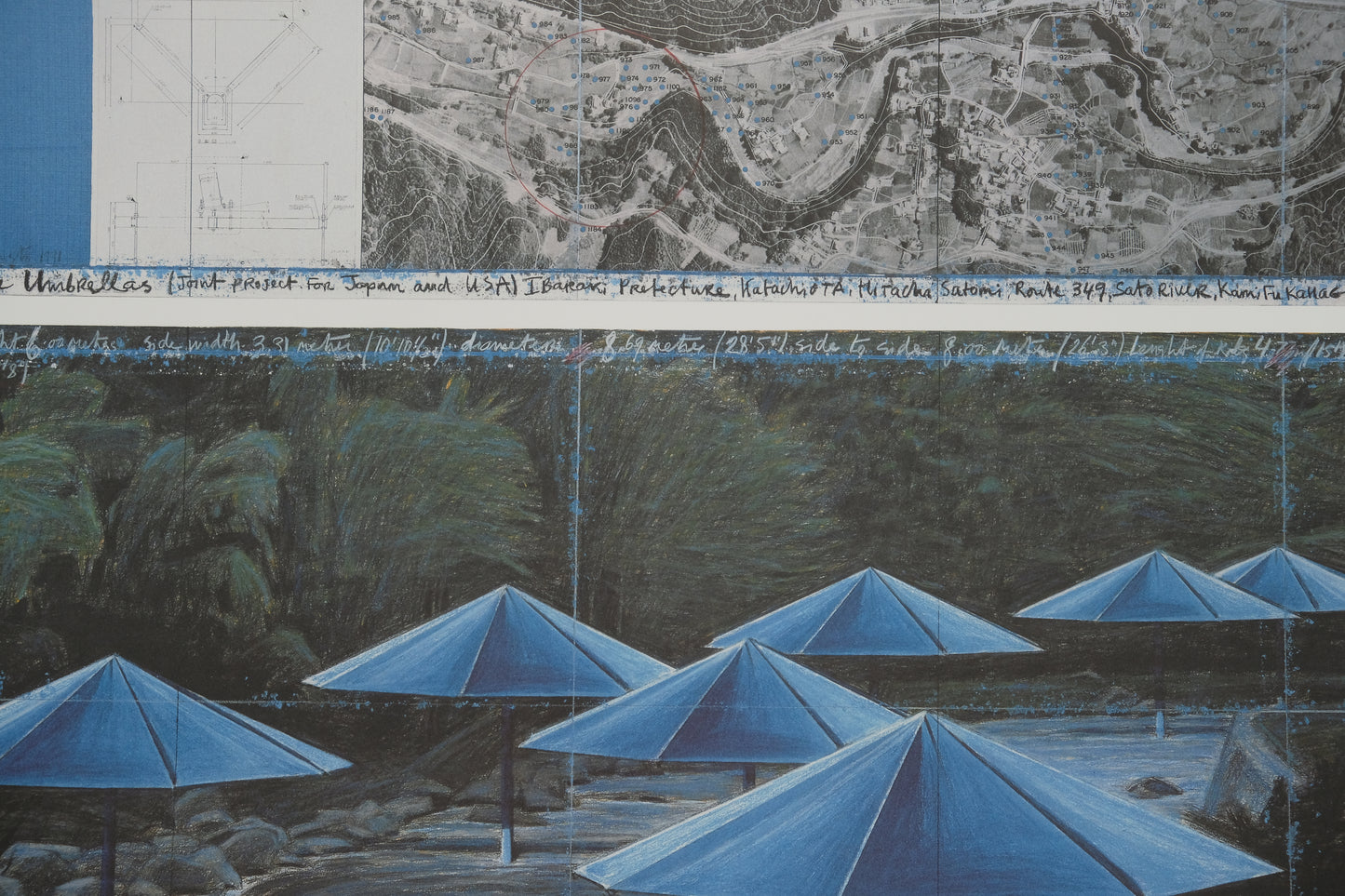 CHRISTO : The umbrellas blue - Affiche originale