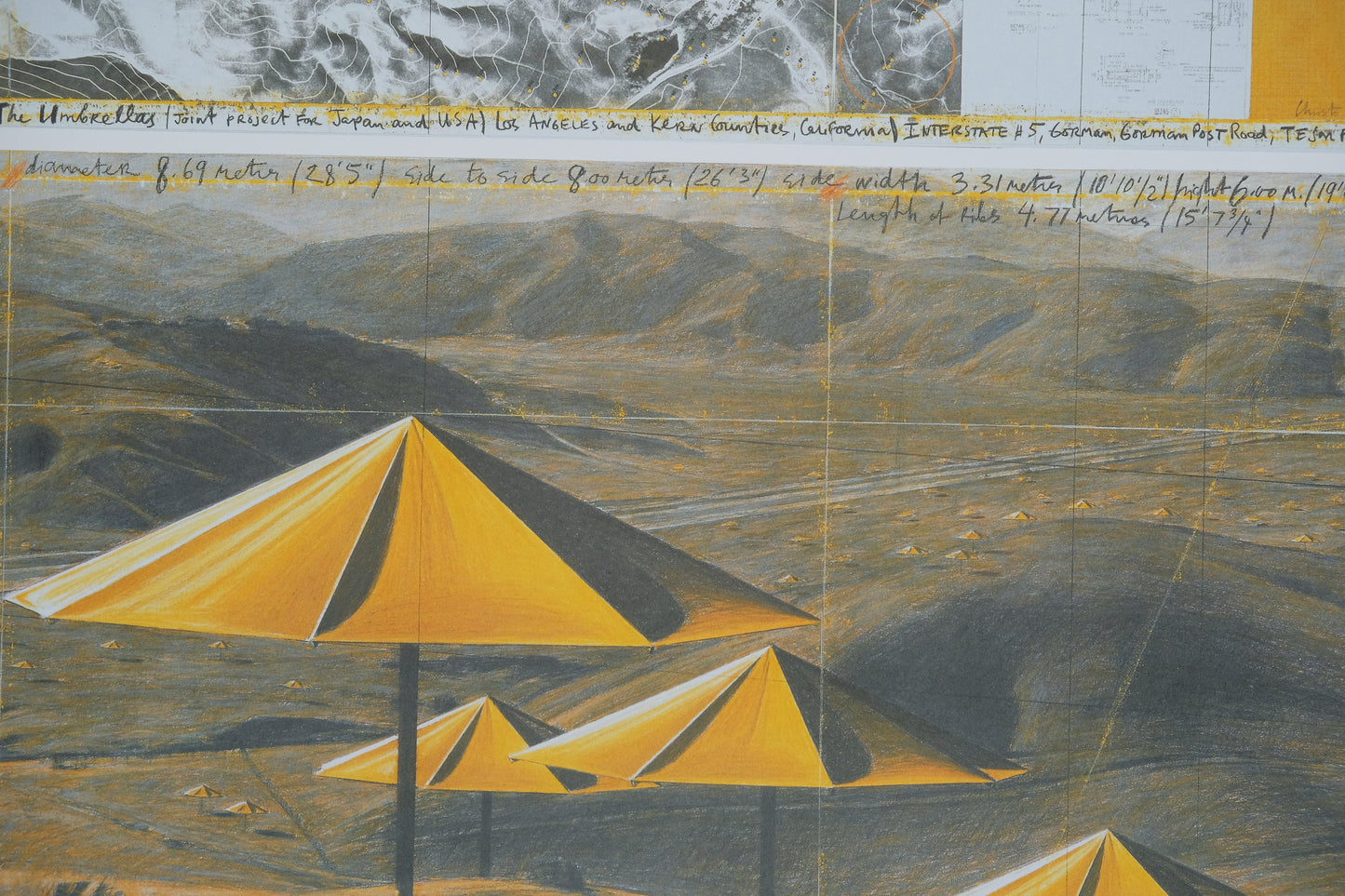 CHRISTO : The umbrellas yellow - Affiche originale