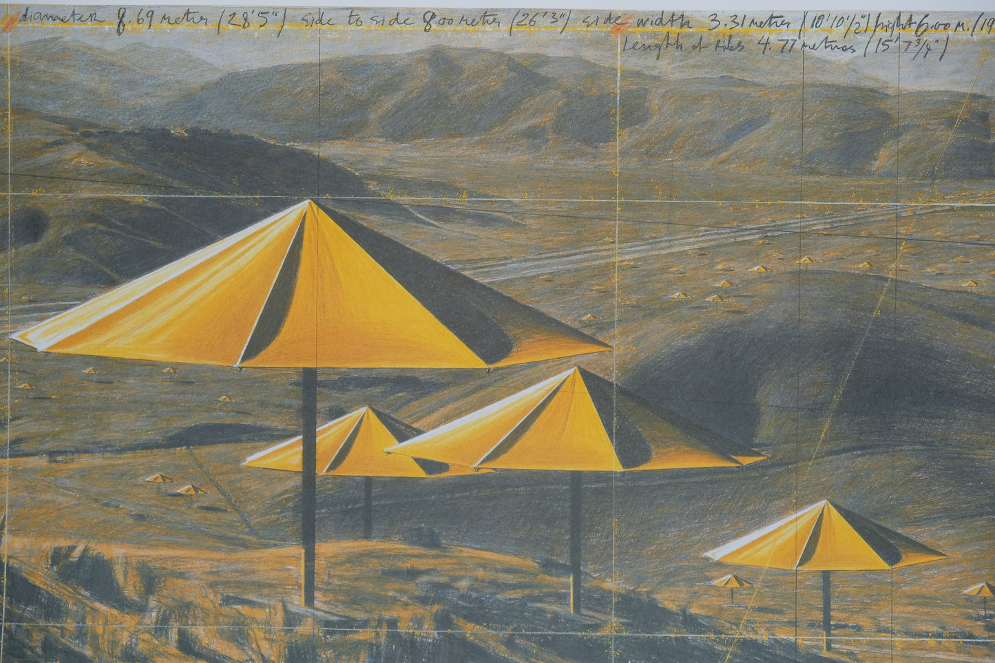 CHRISTO : The umbrellas yellow - Affiche originale