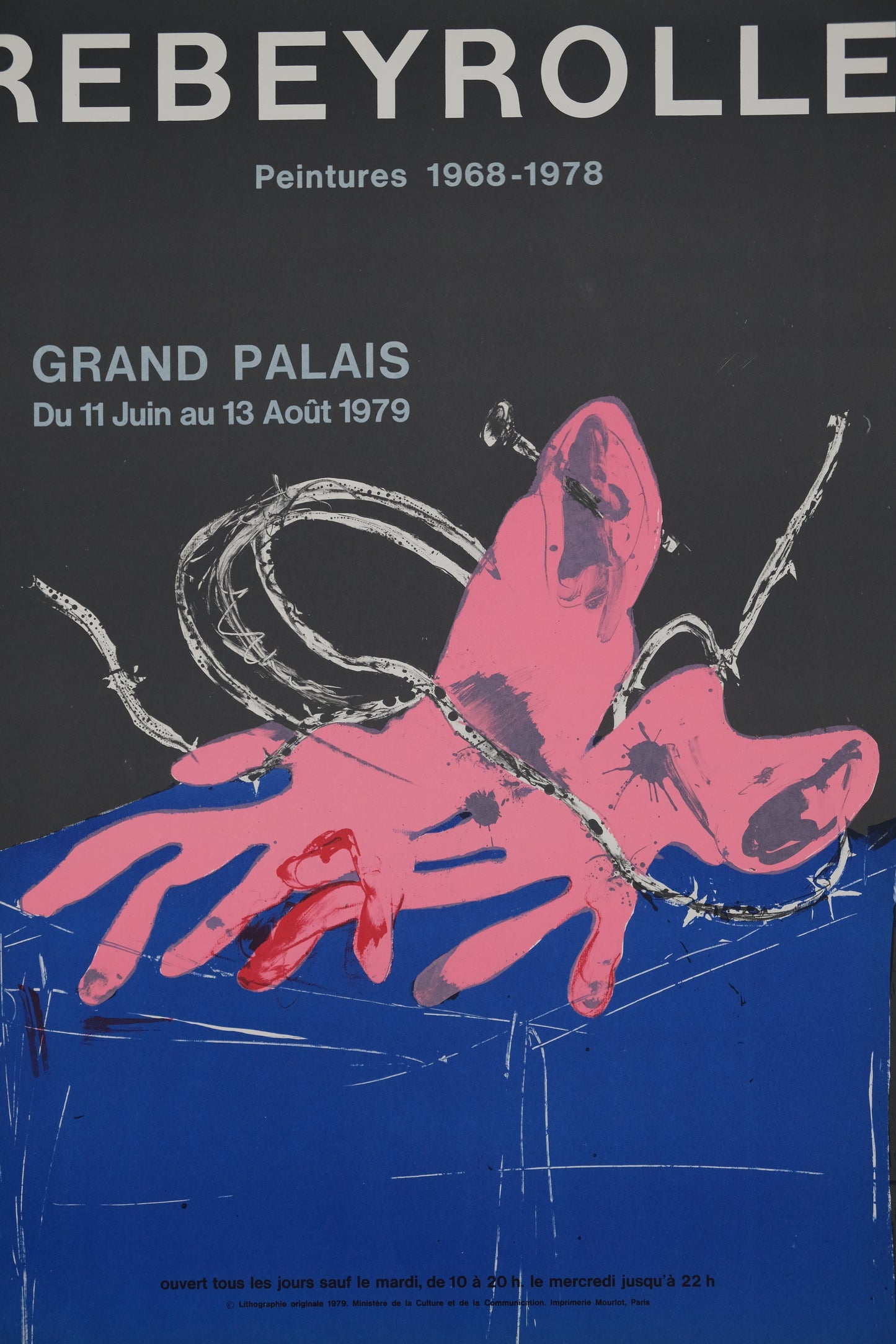 Paul REBEYROLLE : Les mains ensanglantées - Lithographie originale