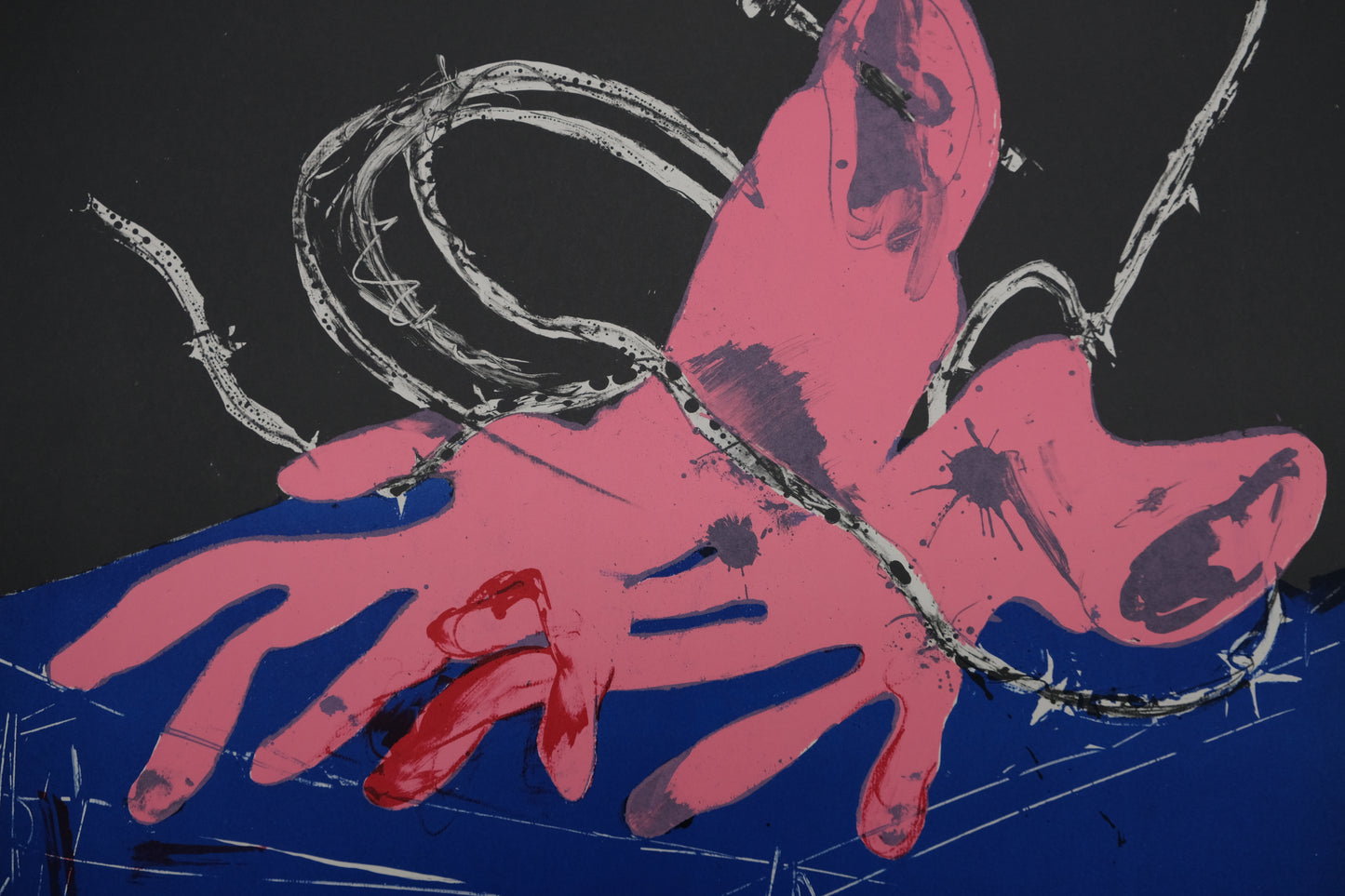 Paul REBEYROLLE : Les mains ensanglantées - Lithographie originale