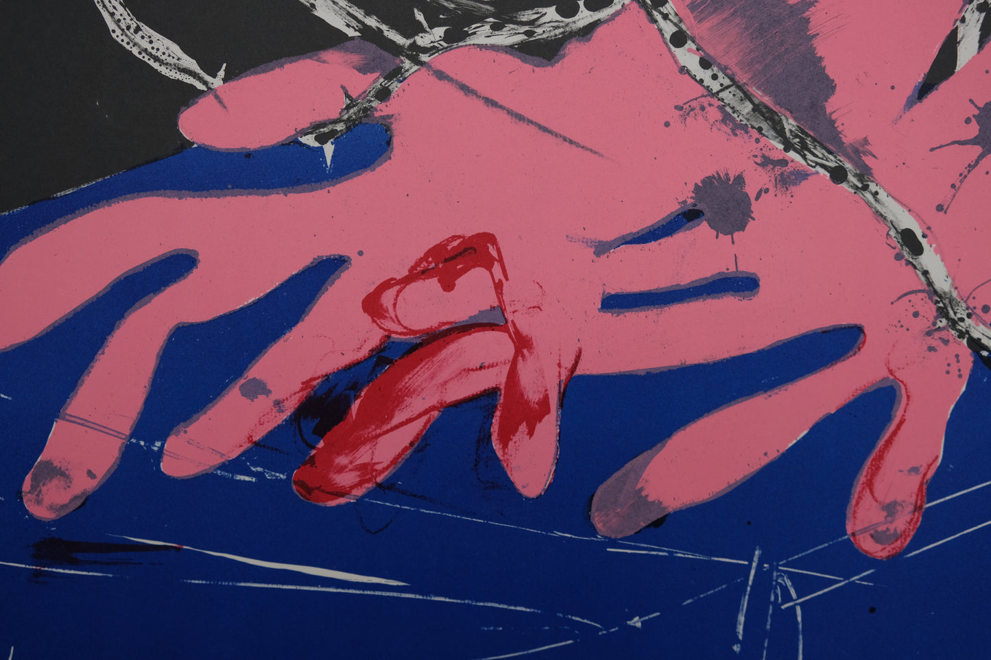 Paul REBEYROLLE : Les mains ensanglantées - Lithographie originale