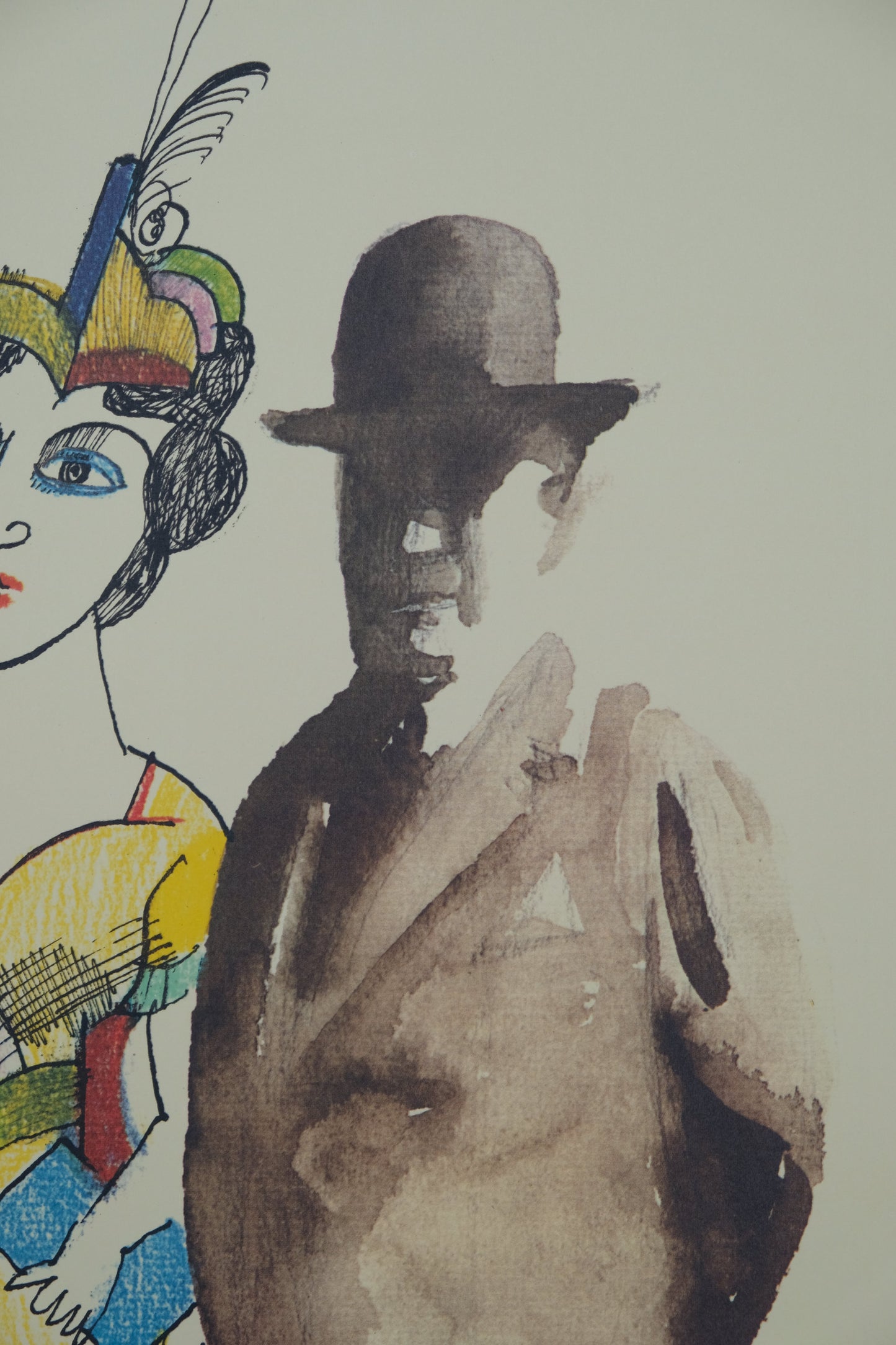 Saul STEINBERG : Petit couple - Affiche originale signée