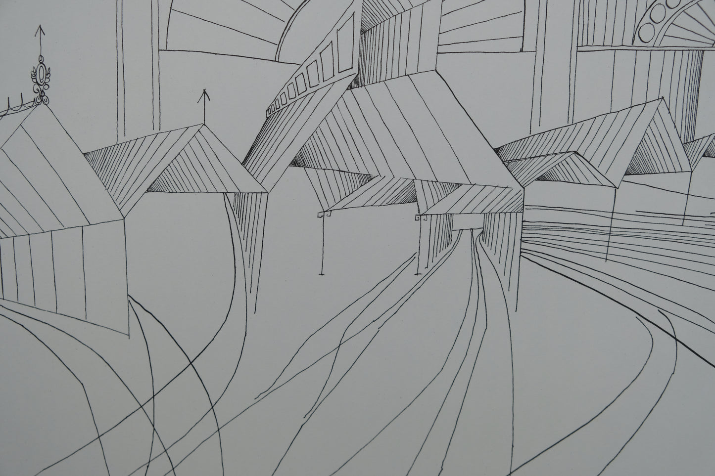 Saul STEINBERG : Gare de Milan - Lithographie originale