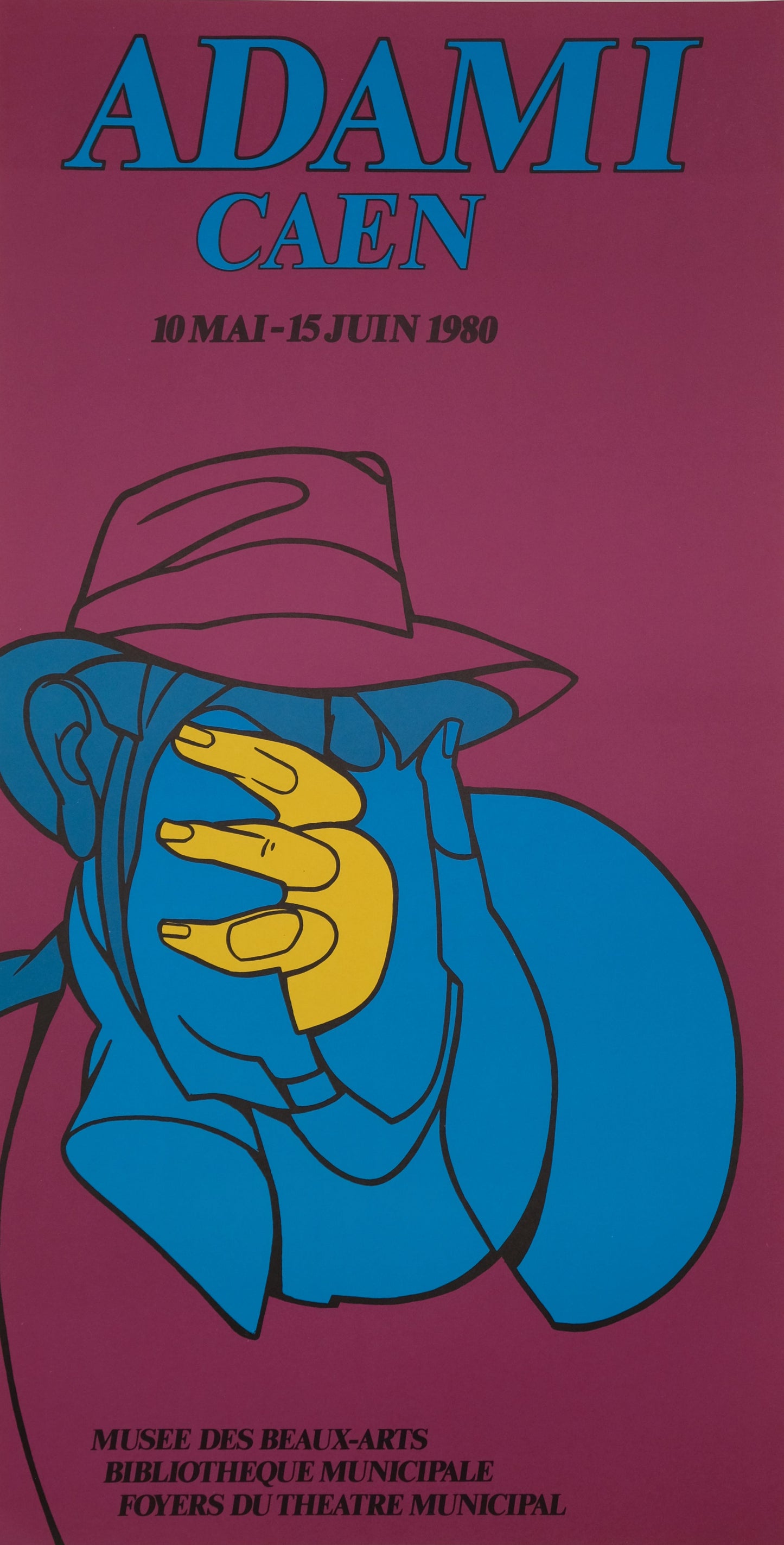 Valerio ADAMI : Musée des Beaux arts de Caen - Linogravure originale