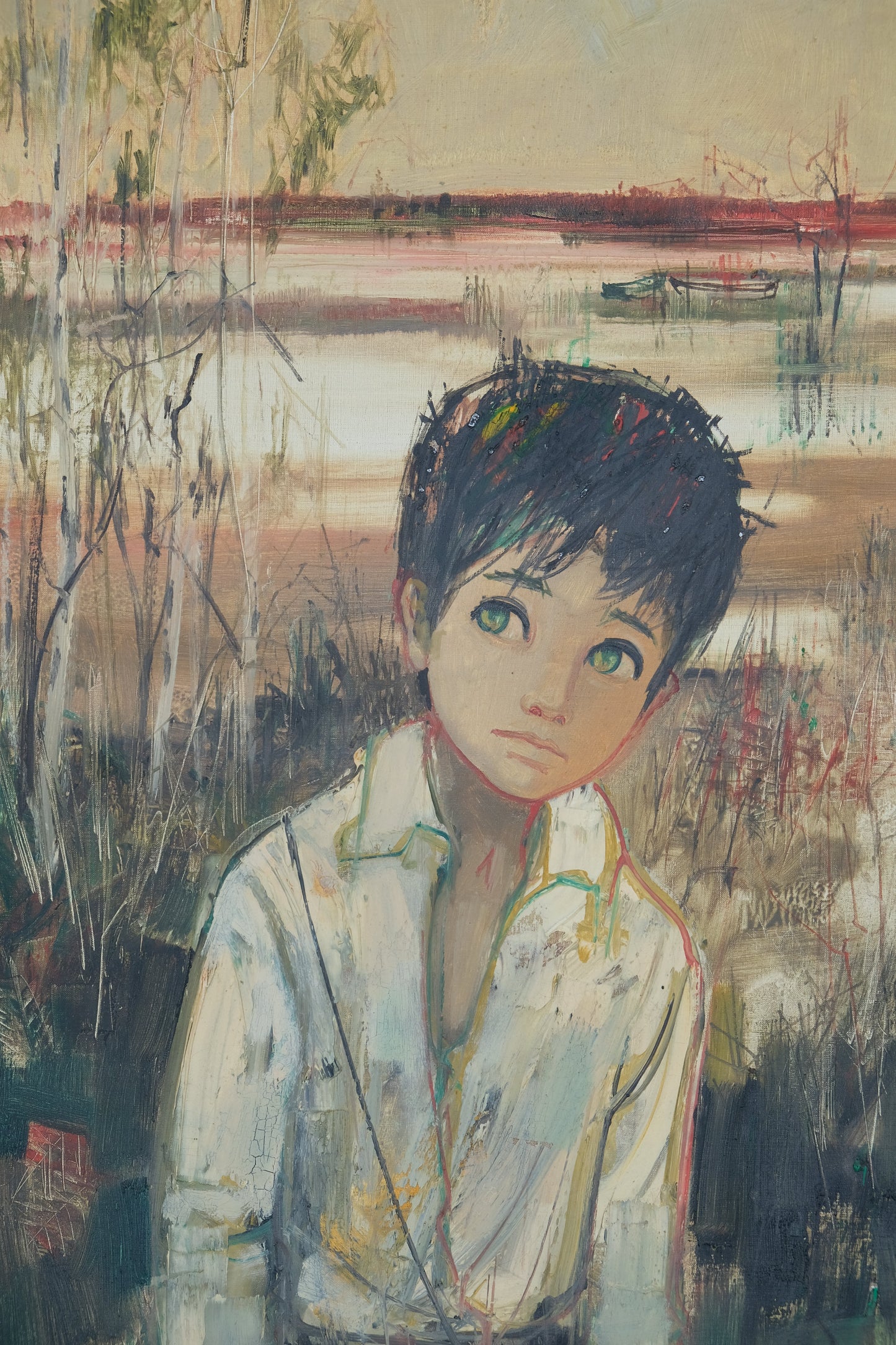 Jean Baptiste VALADIE : Le jeune garçon aux yeux verts - Huile sur toile