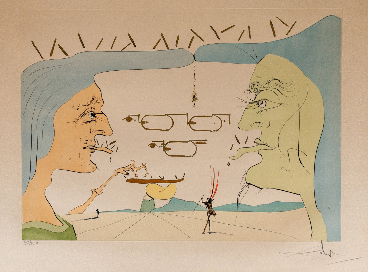 Salvador DALI : Le Télégraphe - Gravure originale signée