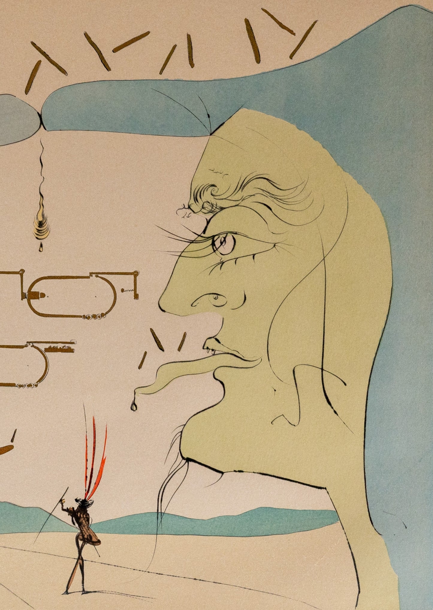 Salvador DALI : Le Télégraphe - Gravure originale signée