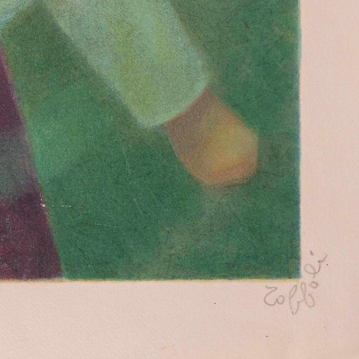 Louis TOFFOLI : La Maternité bleue - Lithographie originale signée