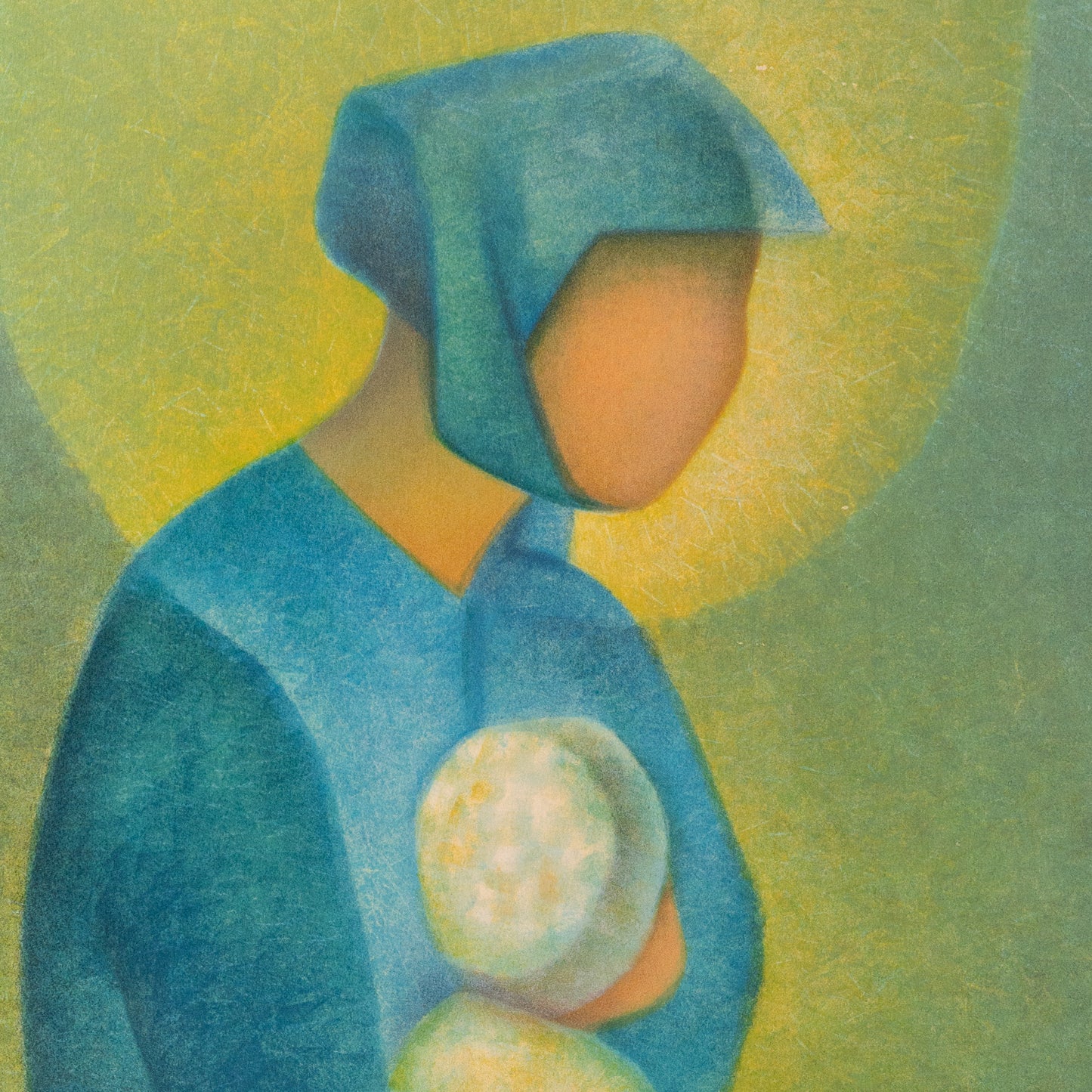 Louis TOFFOLI : La Maternité bleue - Lithographie originale signée