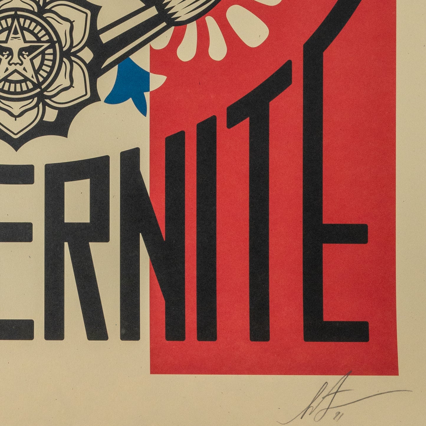 Shepard FAIREY (OBEY) : Liberté, Egalité, Fraternité - Lithographie originale signée
