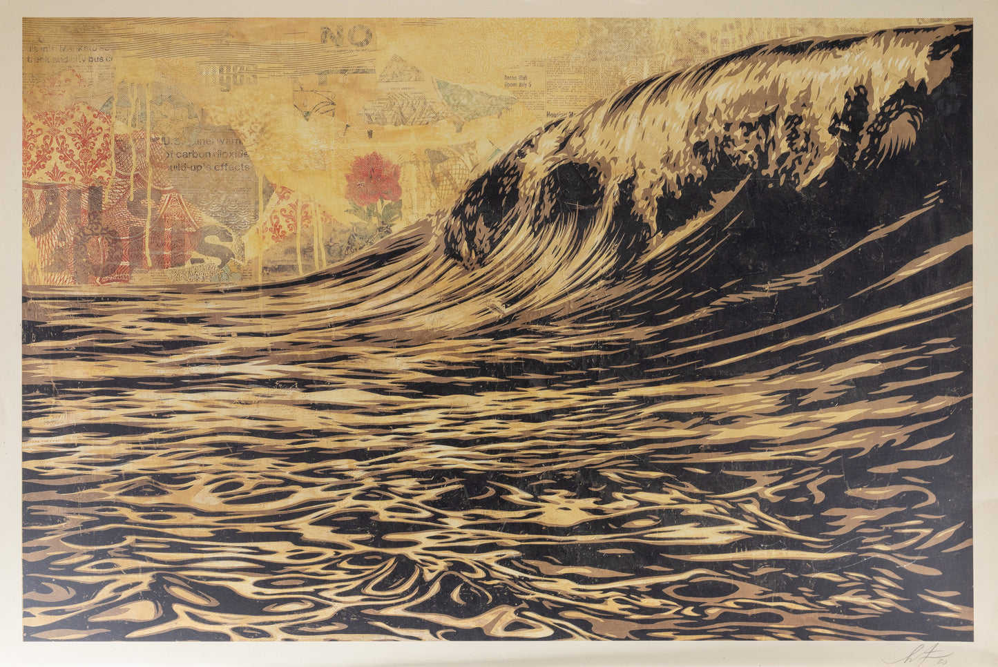 Shepard FAIREY (OBEY) : Dark Wave - Lithographie originale signée