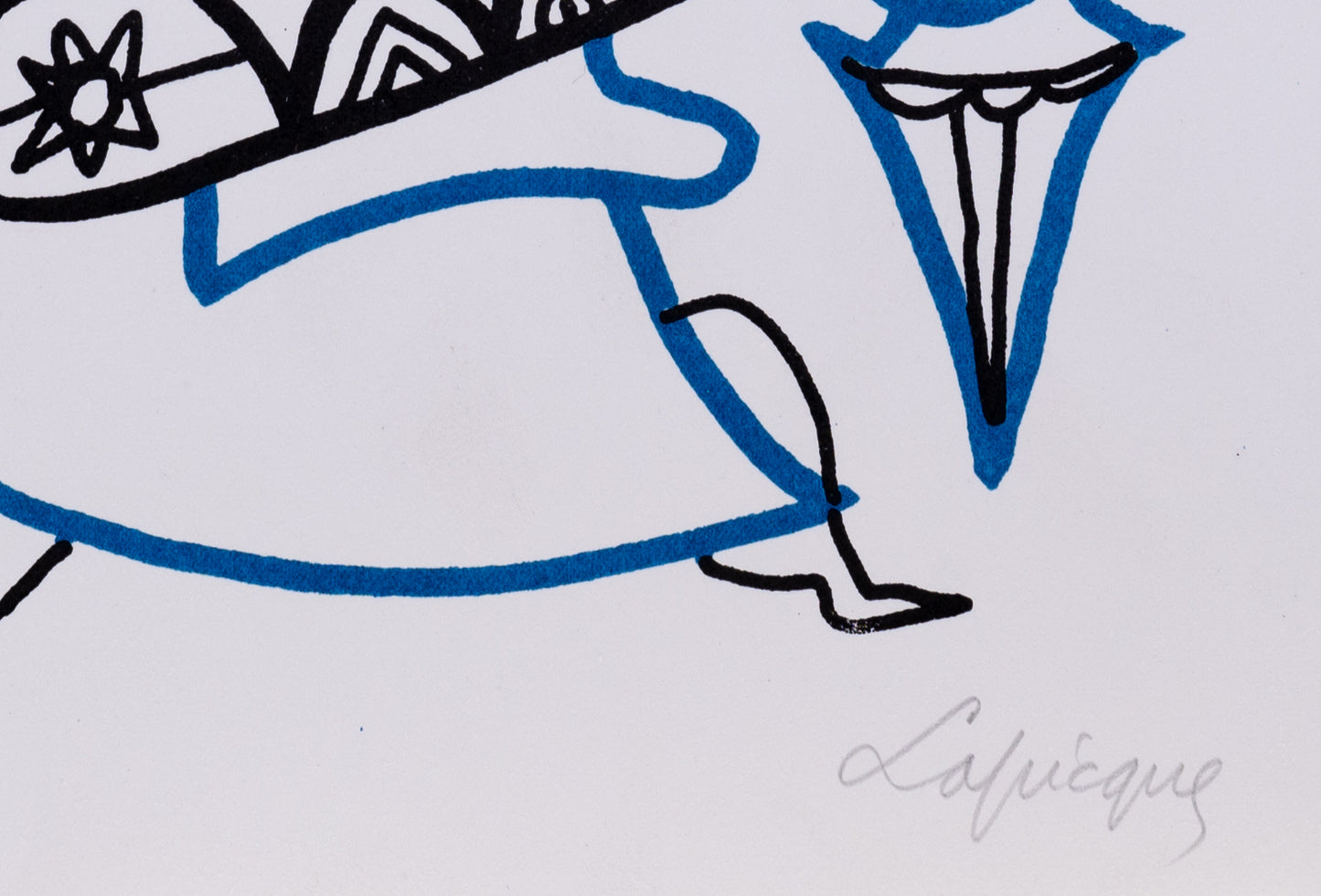 Charles LAPICQUE : Personnage bleu et noir - Lithographie originale signée