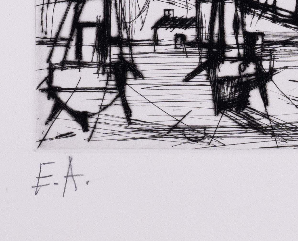 Bernard BUFFET : Le phare - Gravure originale signée