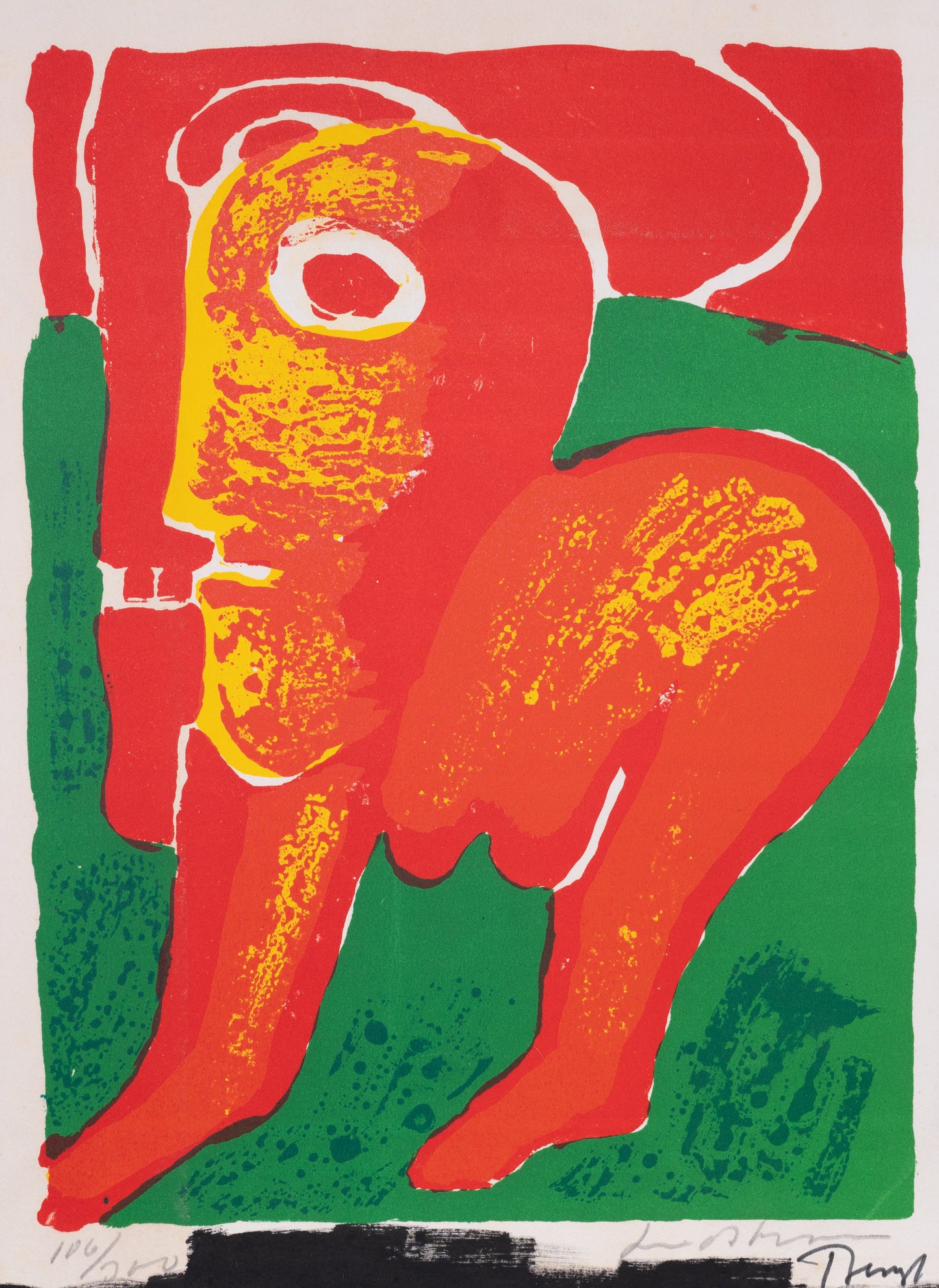 Bengt LINDSTROM : Personnage abstrait - Lithographie originale signée