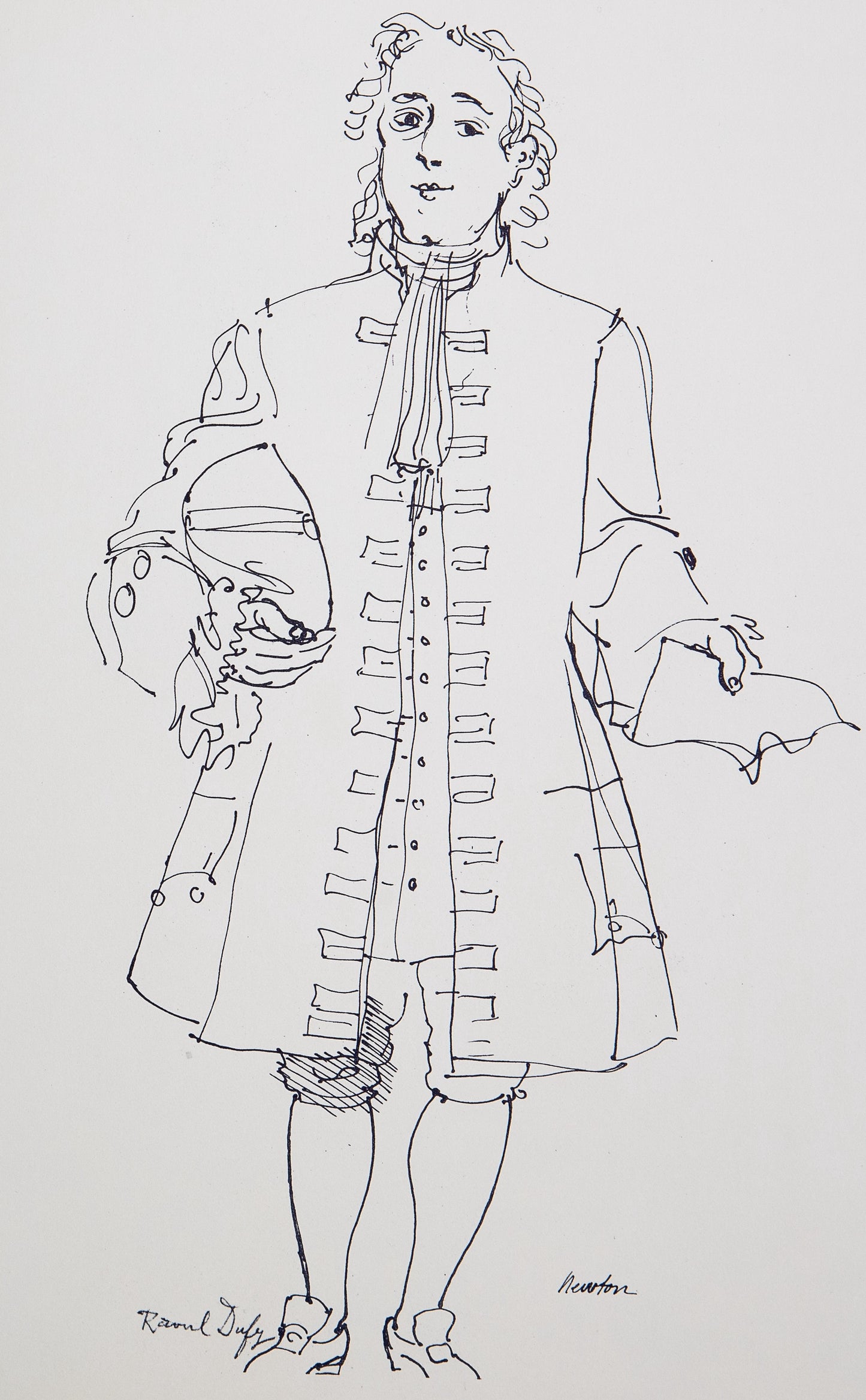 Raoul DUFY : Portrait de Newton - Lithographie signée