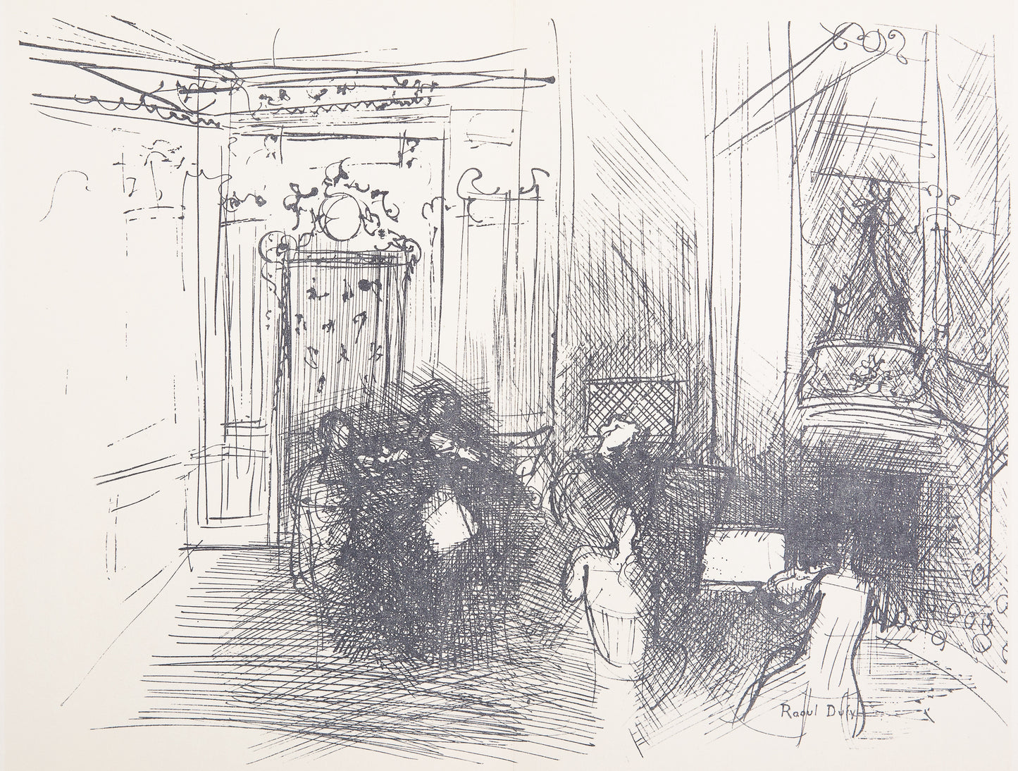 Raoul DUFY : Intérieur d'un salon Parisien - Lithographie signée