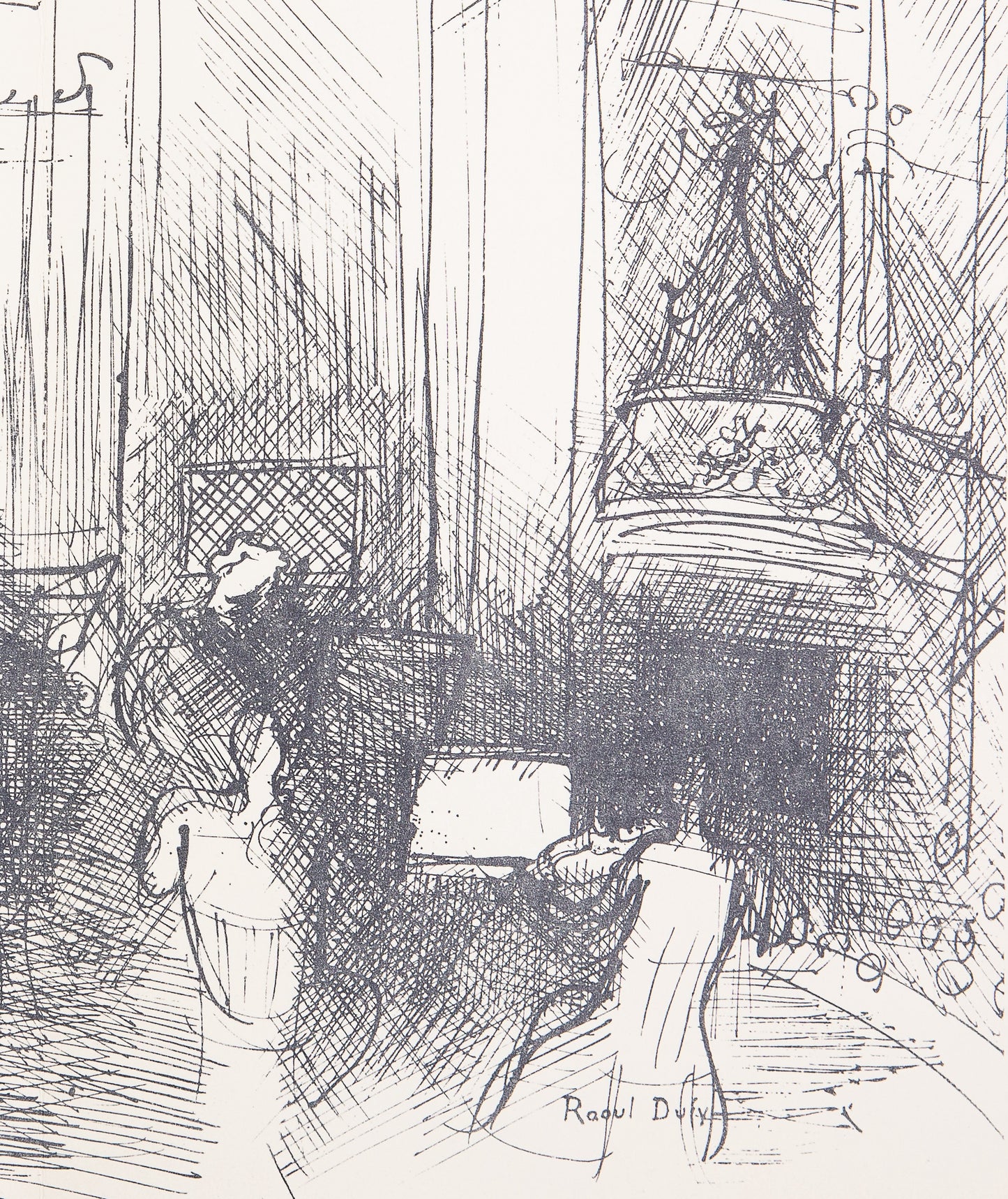 Raoul DUFY : Intérieur d'un salon Parisien - Lithographie signée