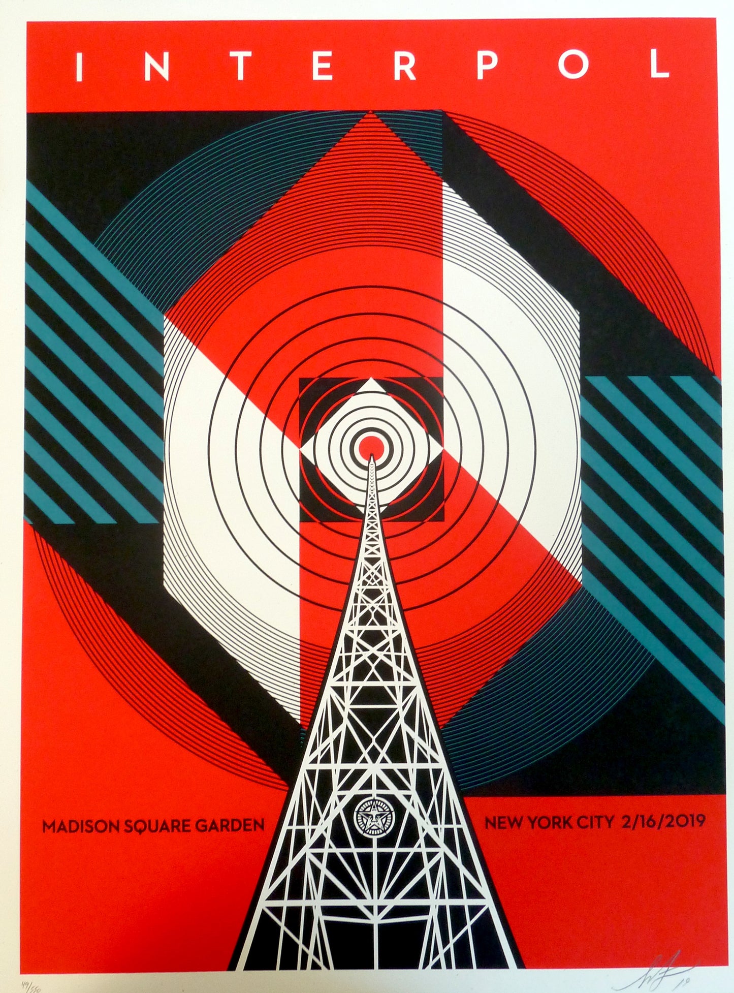 Shepard FAIREY (OBEY) : Interpol - Lithographie originale signée