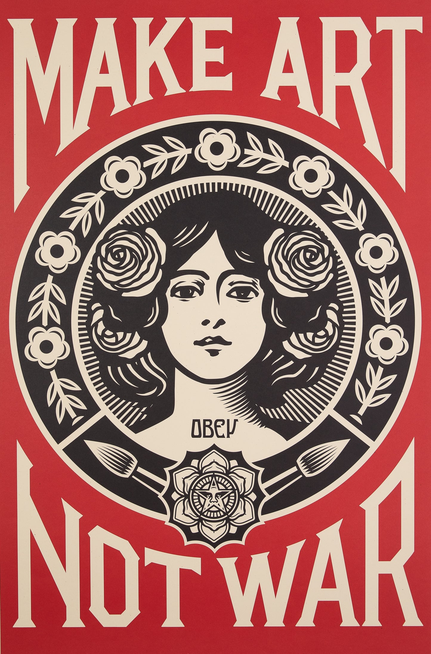 Shepard FAIREY (OBEY) : Make art not war - Lithographie originale signée