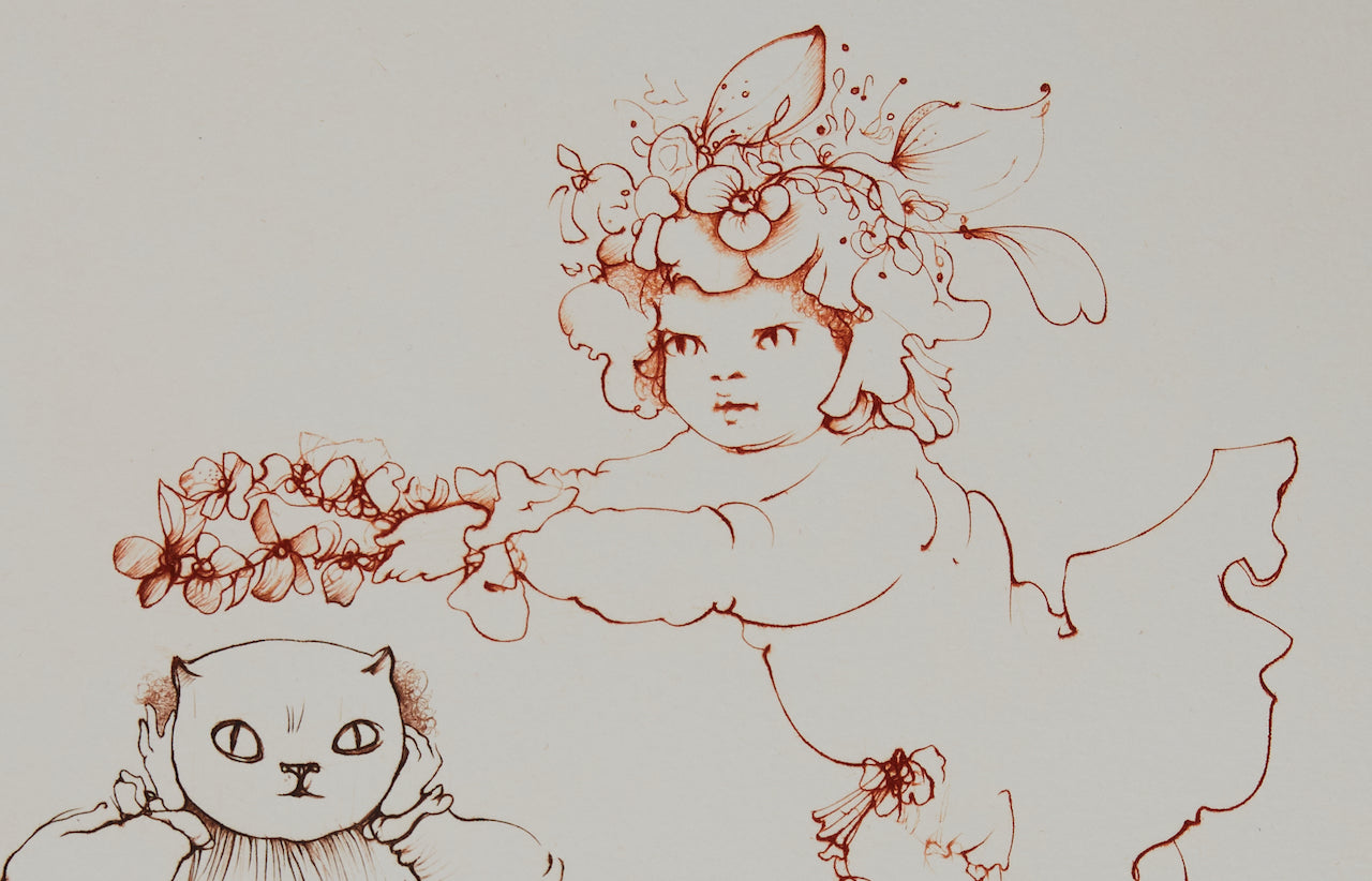 Léonor FINI : Le couronnement du chat - Gravure originale signée