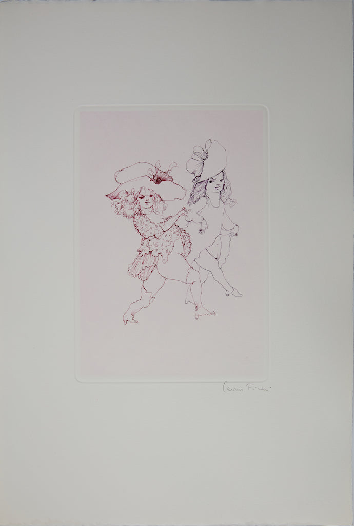 Léonor FINI : Les jeunes filles en promenade - Gravure originale signée