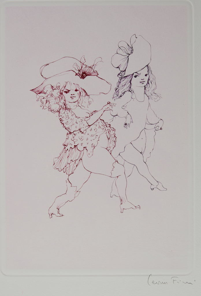 Léonor FINI : Les jeunes filles en promenade - Gravure originale signée