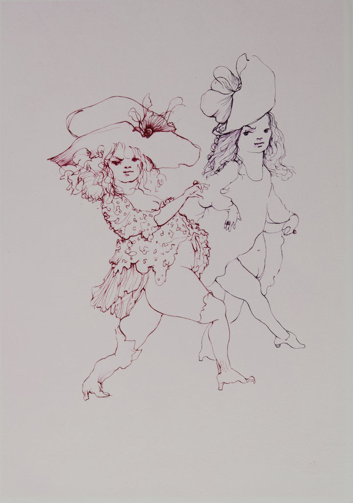 Léonor FINI : Les jeunes filles en promenade - Gravure originale signée