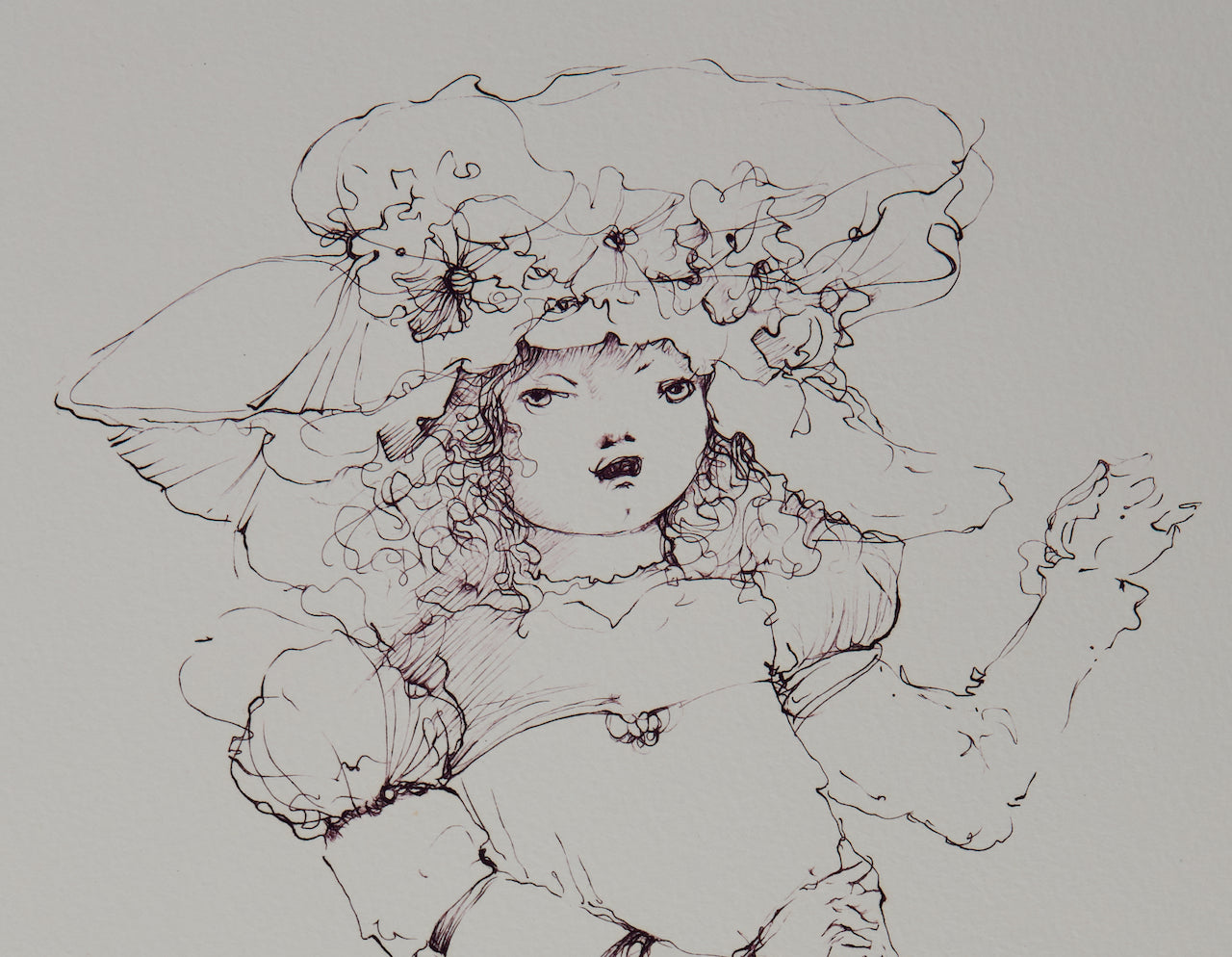 Léonor FINI : Jeune fille au chapeau - Gravure originale signée