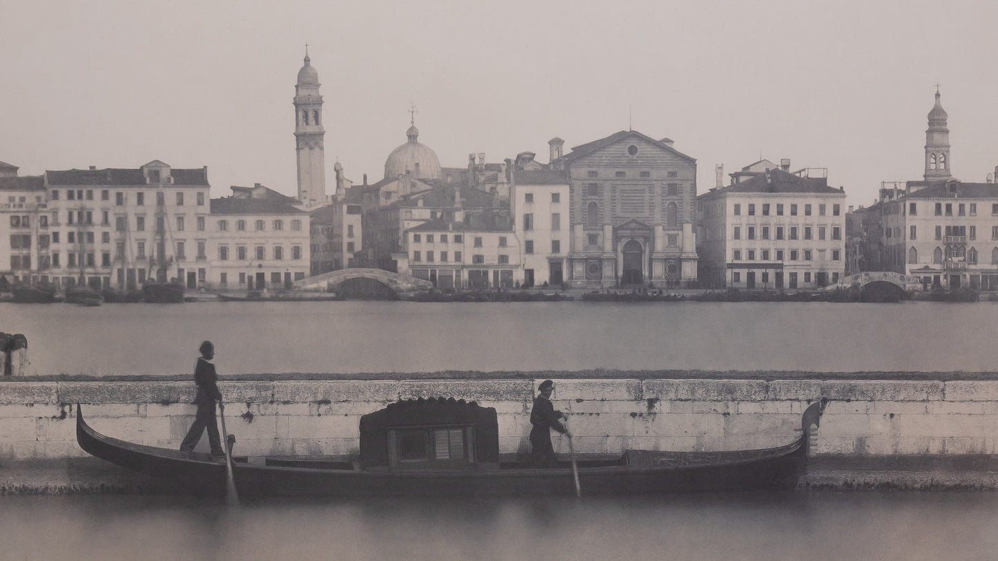 Ippolito LAFRANCHINI : Gondoles à Venise - Affiche originale