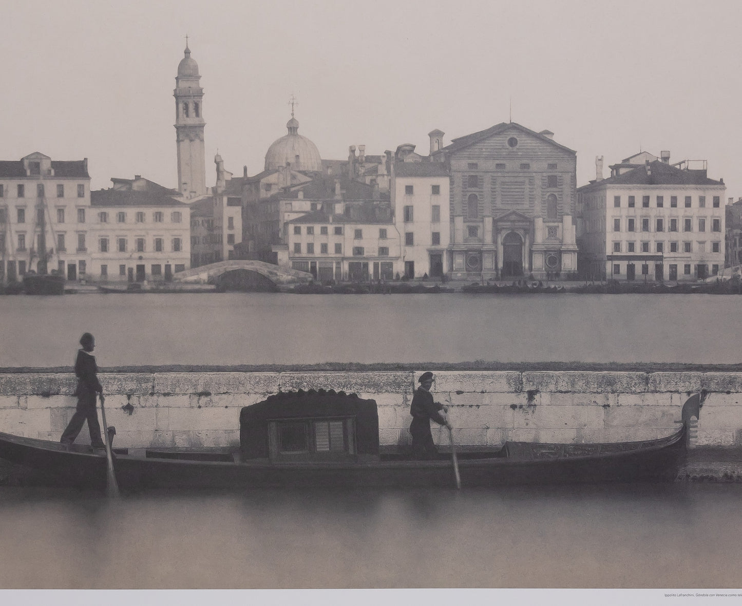Ippolito LAFRANCHINI : Gondoles à Venise - Affiche originale