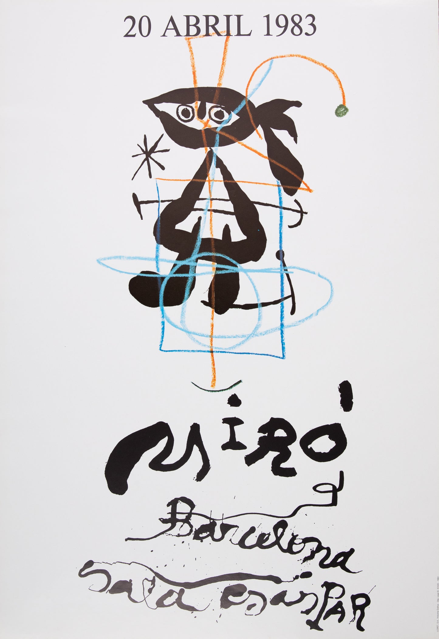 Joan MIRO : Exposition (Sala Gaspar 1983) - Affiche originale signée