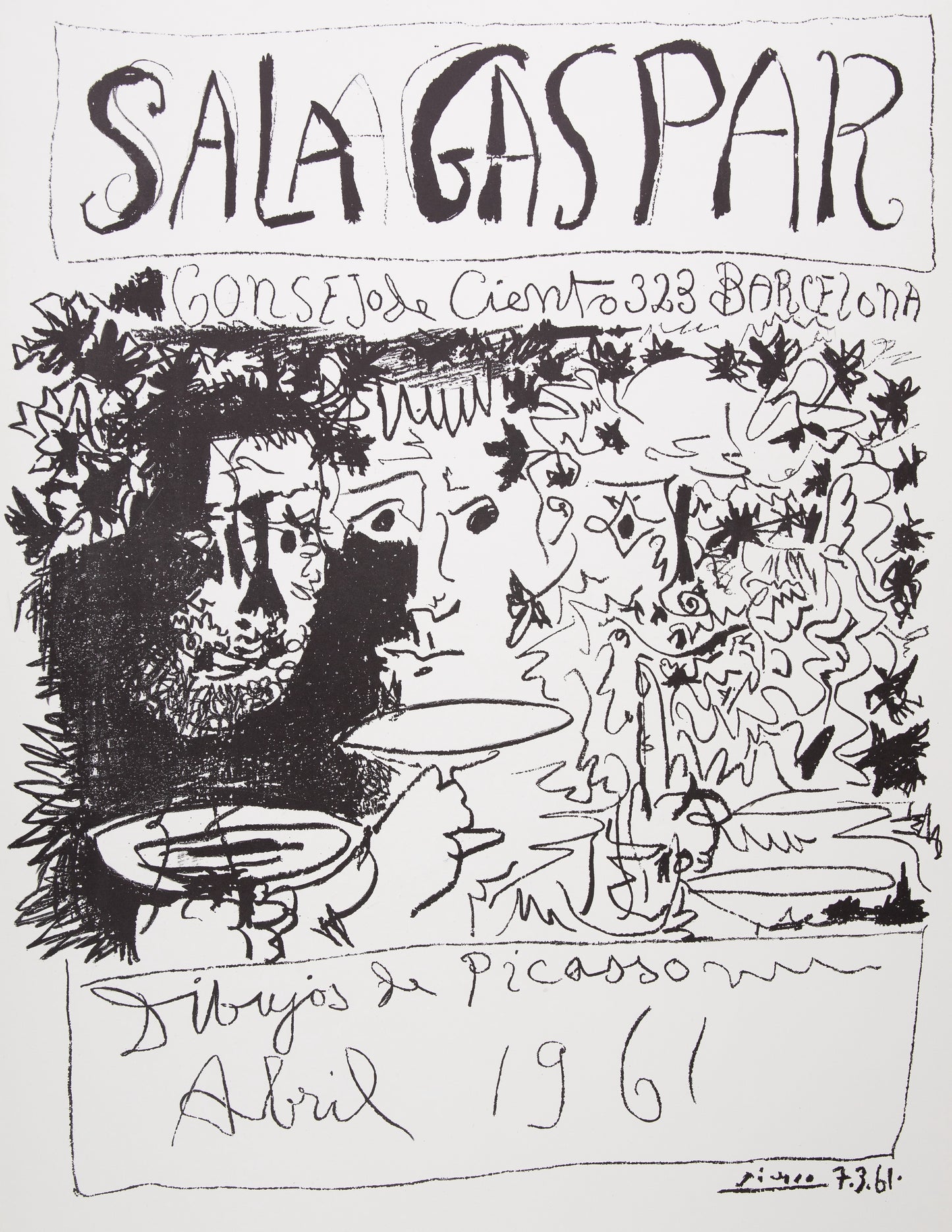 Pablo PICASSO : Exposition de dessins - Lithographie originale signée