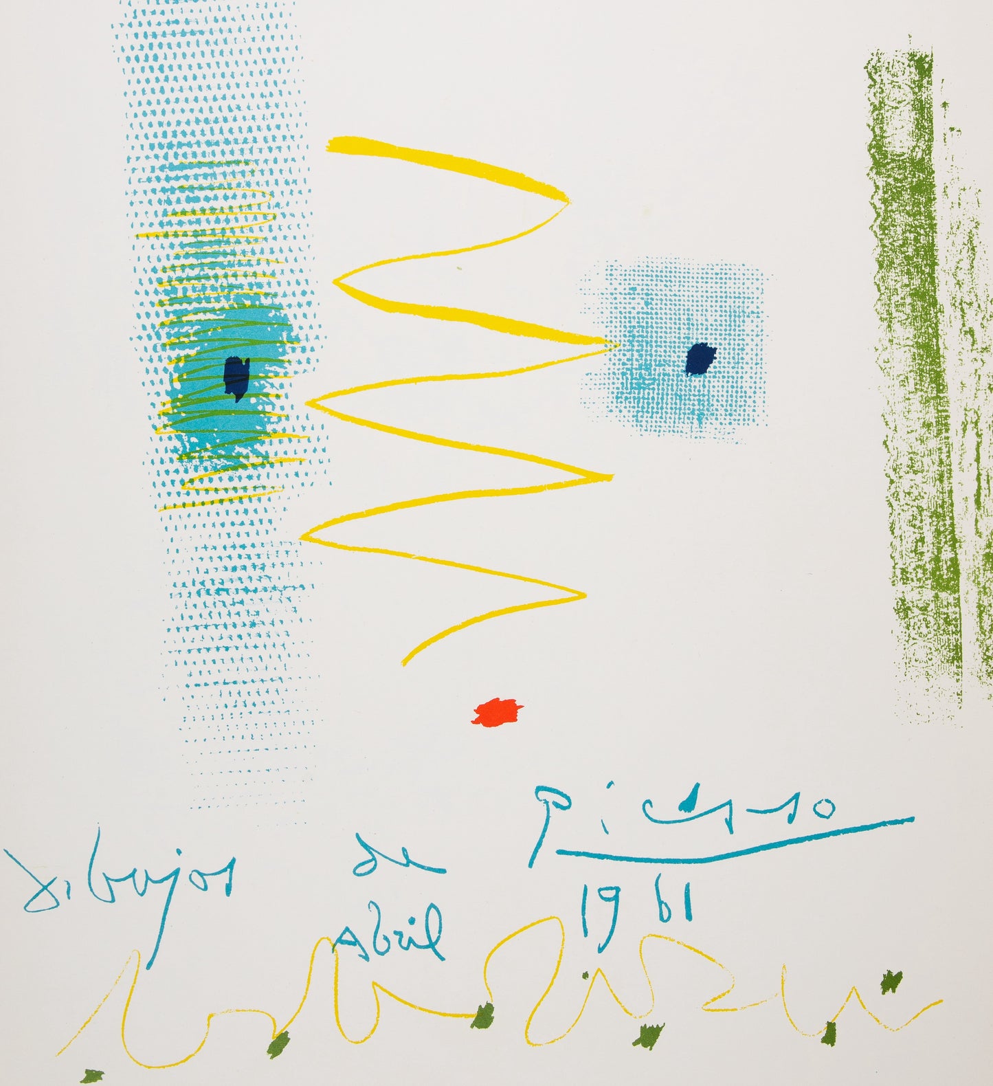 Pablo PICASSO : Visage abstrait - Lithographie originale signée