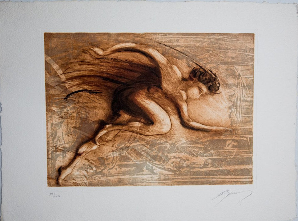 Jean Marie GUINY : Marathonien - Gravure originale signée