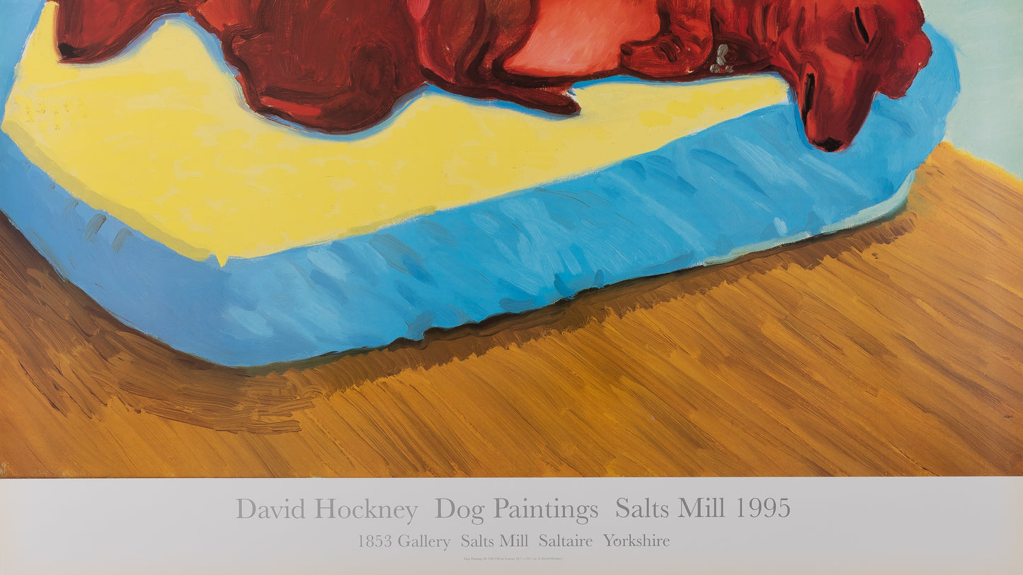 David HOCKNEY : Dogs Painting - Affiche originale en couleurs