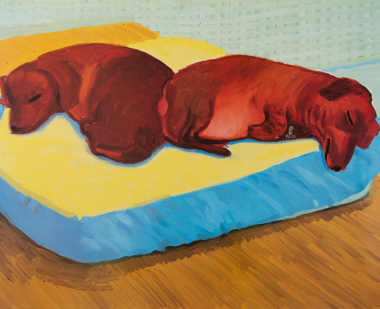 David HOCKNEY : Dogs Painting - Affiche originale en couleurs
