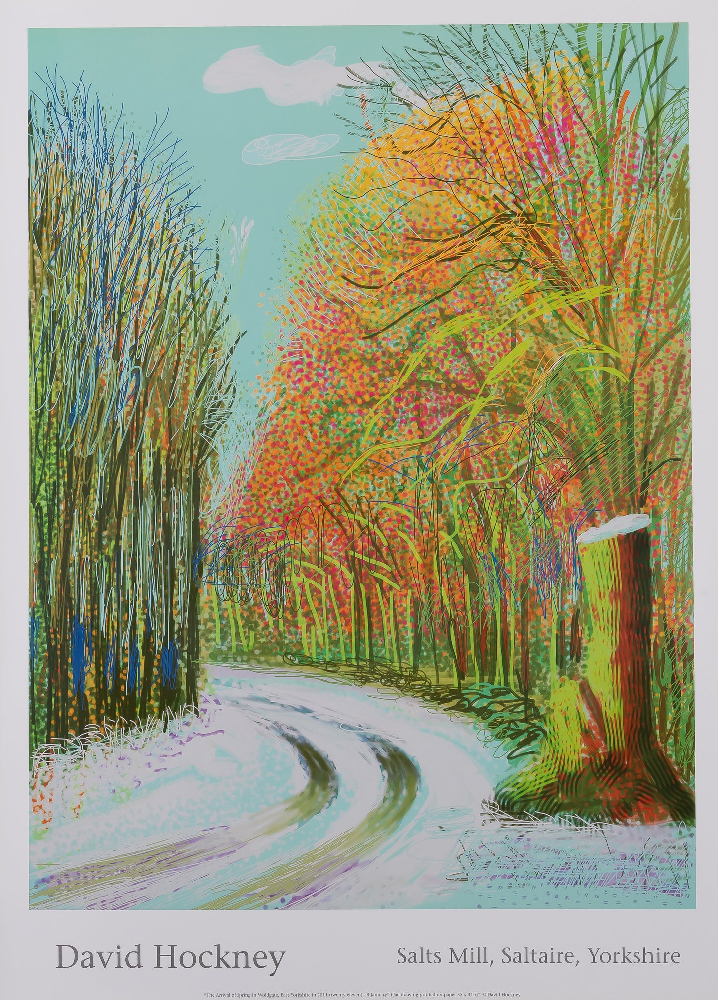David HOCKNEY : Le chemin de la forêt - Affiche originale en couleurs