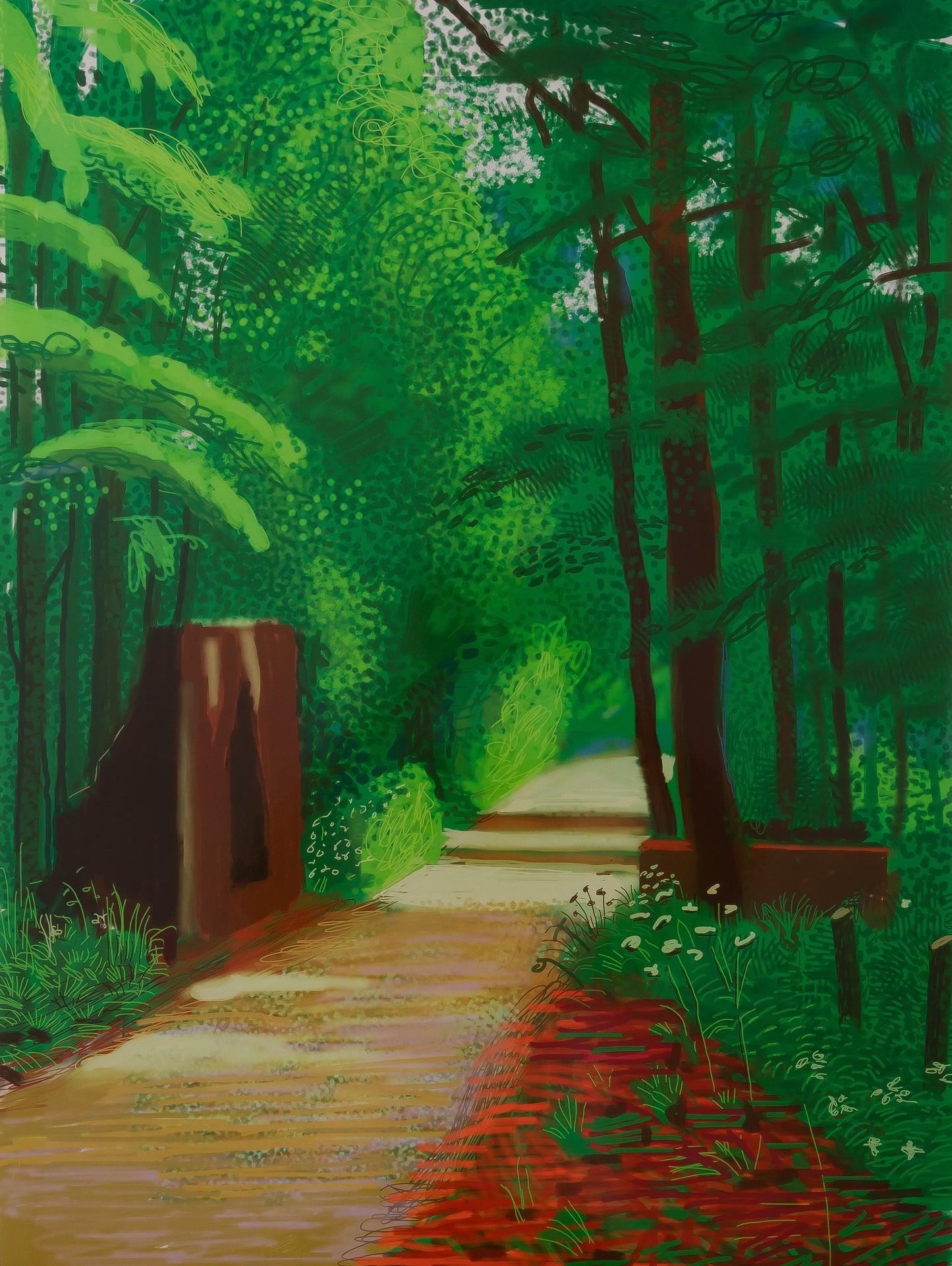 David HOCKNEY : Chemin dans la forêt - Affiche originale en couleurs
