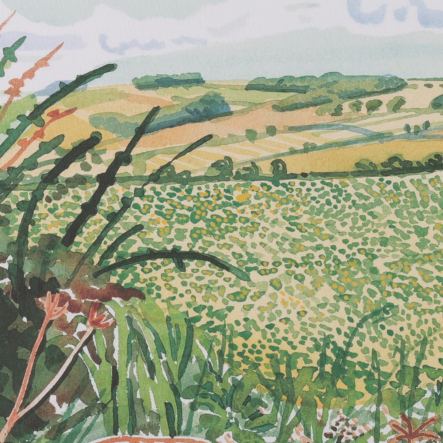 David HOCKNEY : A gap in the Hedgerow - Affiche originale en couleurs