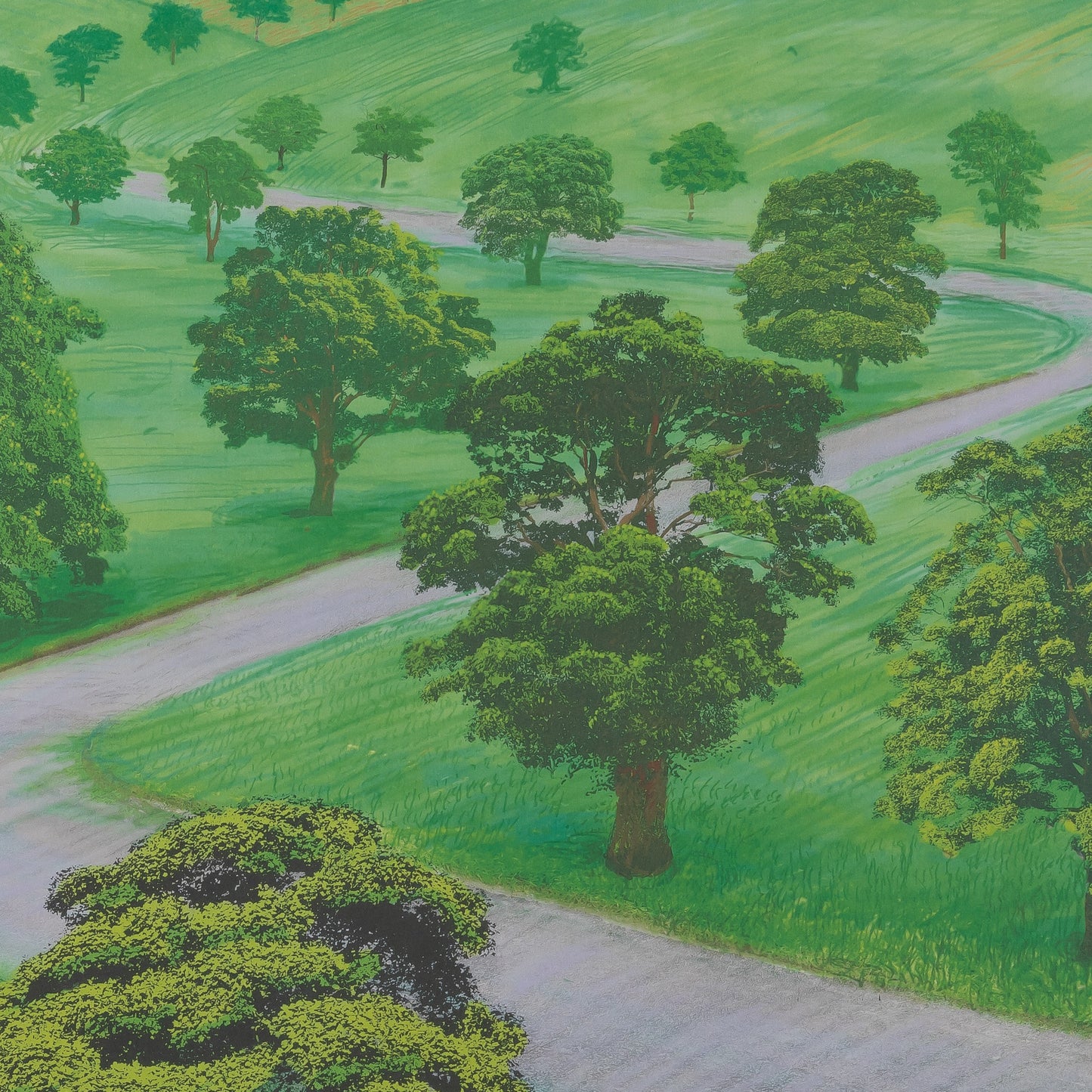 David HOCKNEY : Green Valley - Affiche originale en couleurs