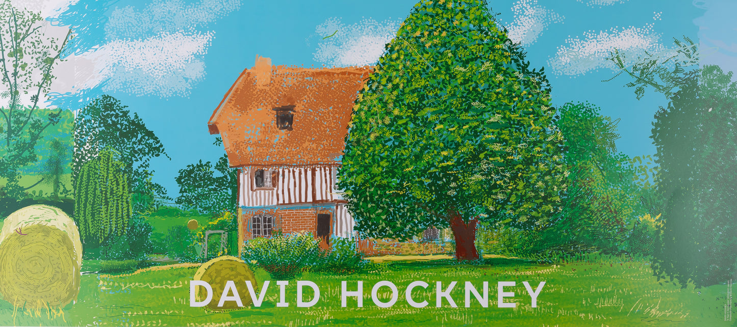 David HOCKNEY : La maison à colombages - Affiche originale en couleurs