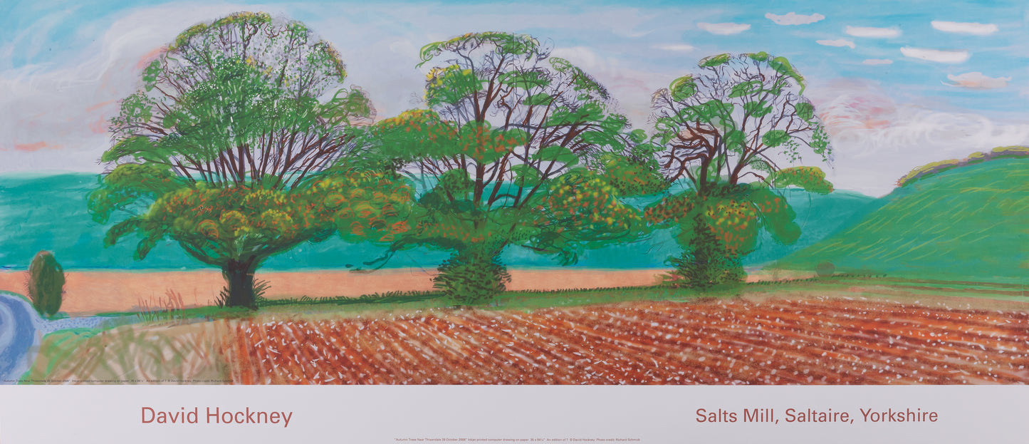 David HOCKNEY : L'automne à Thixendale - Affiche originale en couleurs