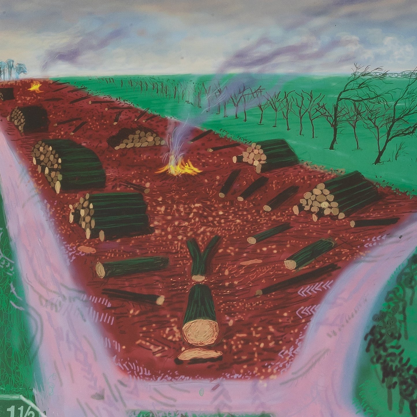 David HOCKNEY : Près de Warter - Affiche originale en couleurs