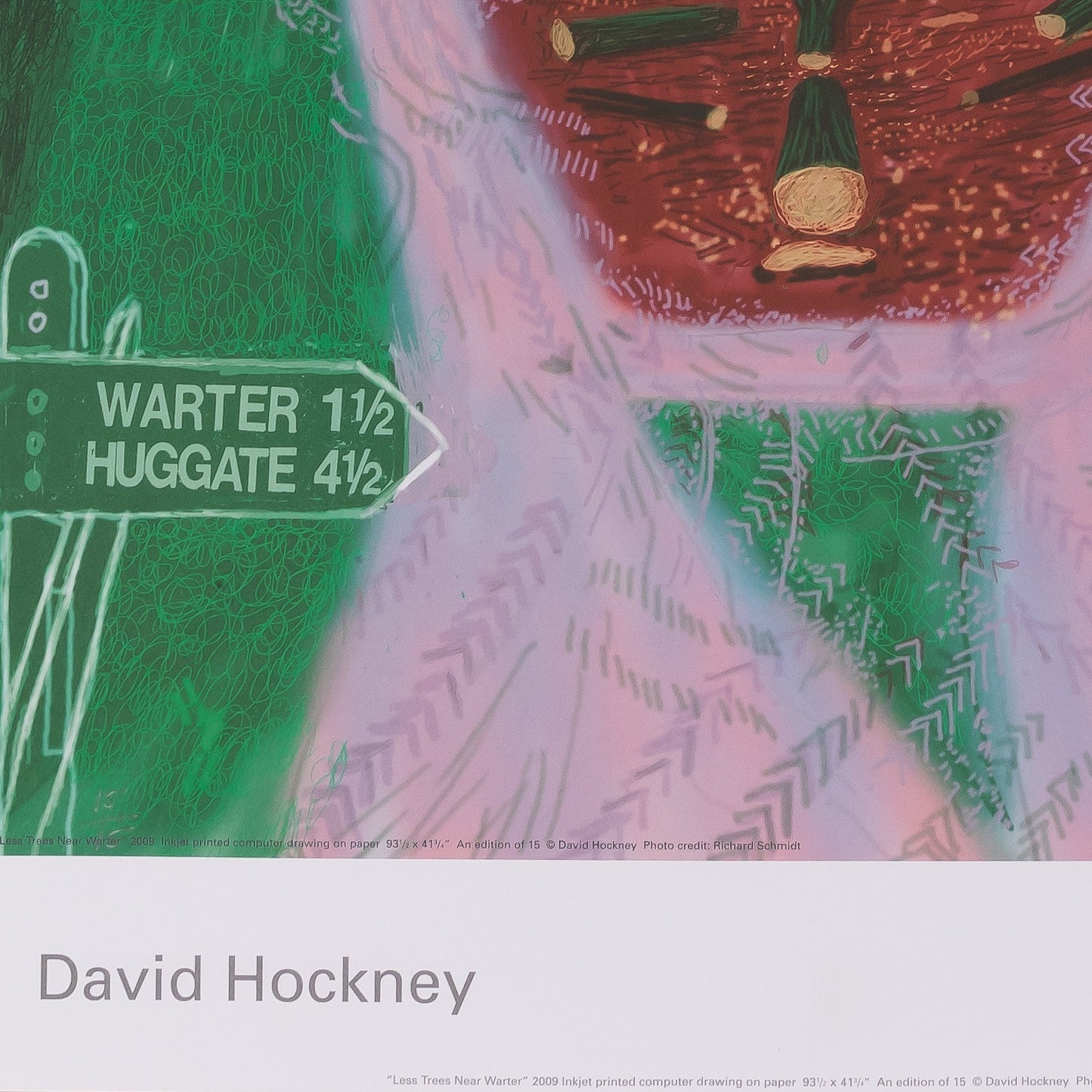 David HOCKNEY : Près de Warter - Affiche originale en couleurs