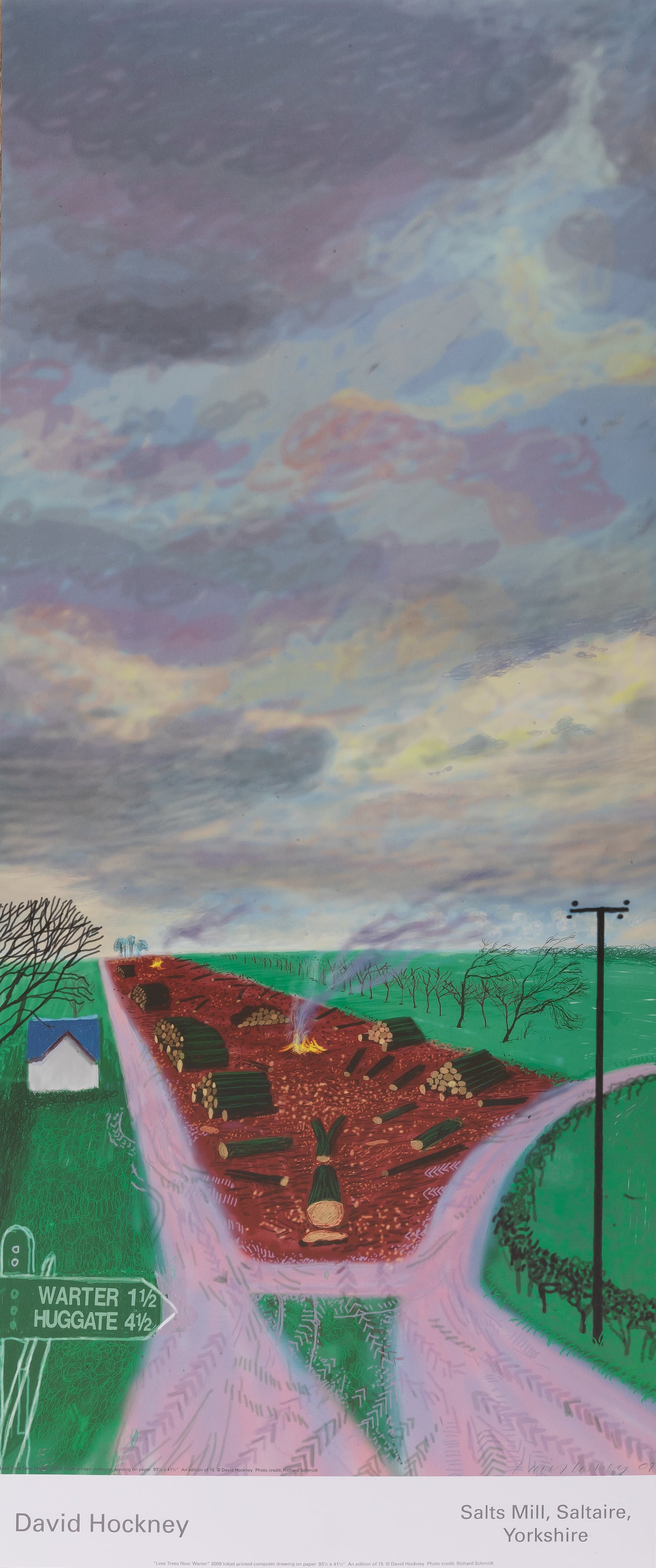David HOCKNEY : Près de Warter - Affiche originale en couleurs