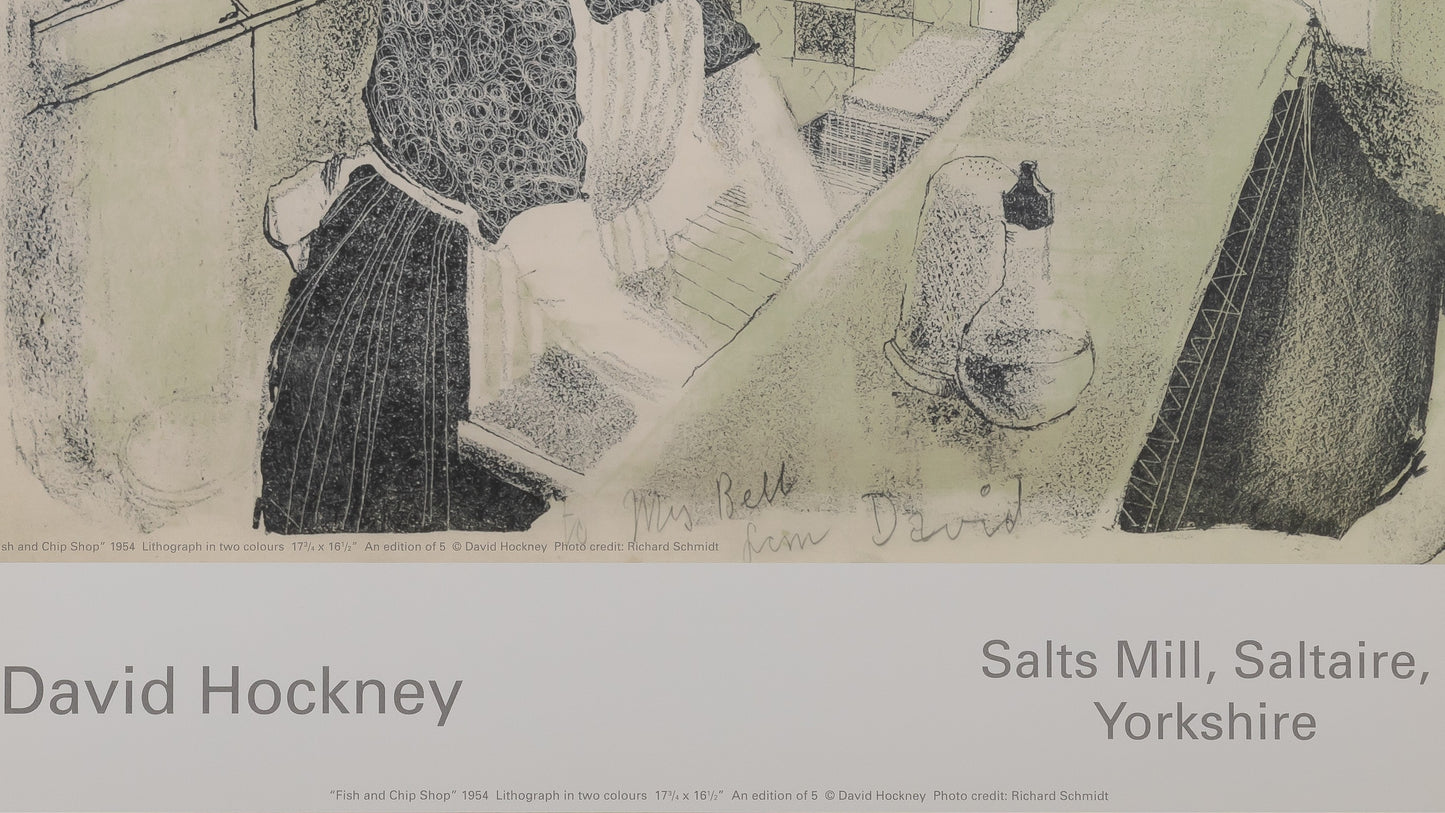 David HOCKNEY : Fish and Chips - Affiche originale en couleurs