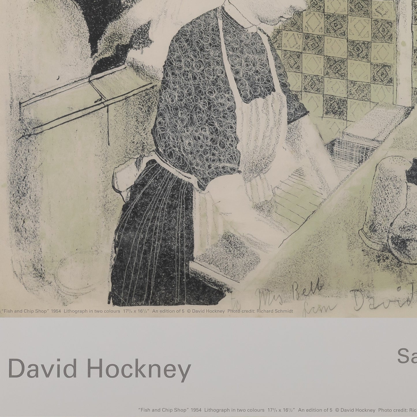 David HOCKNEY : Fish and Chips - Affiche originale en couleurs