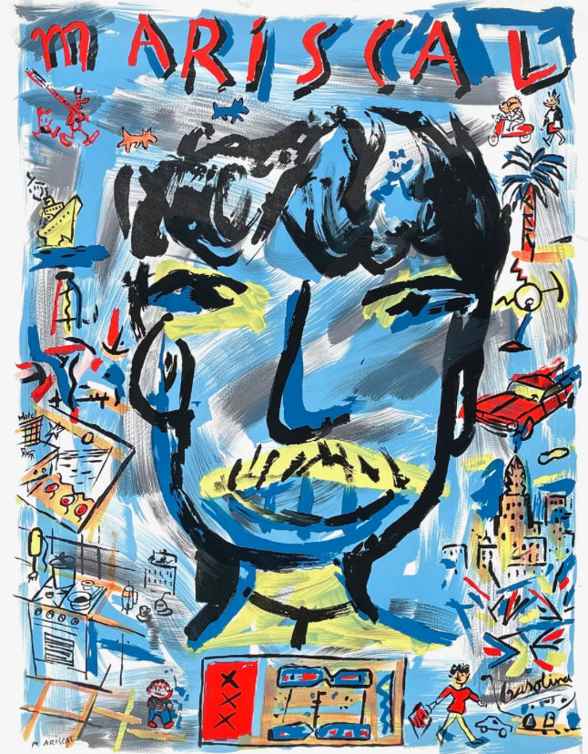 Javier MARISCAL : Portrait d'homme - Affiche originale signée